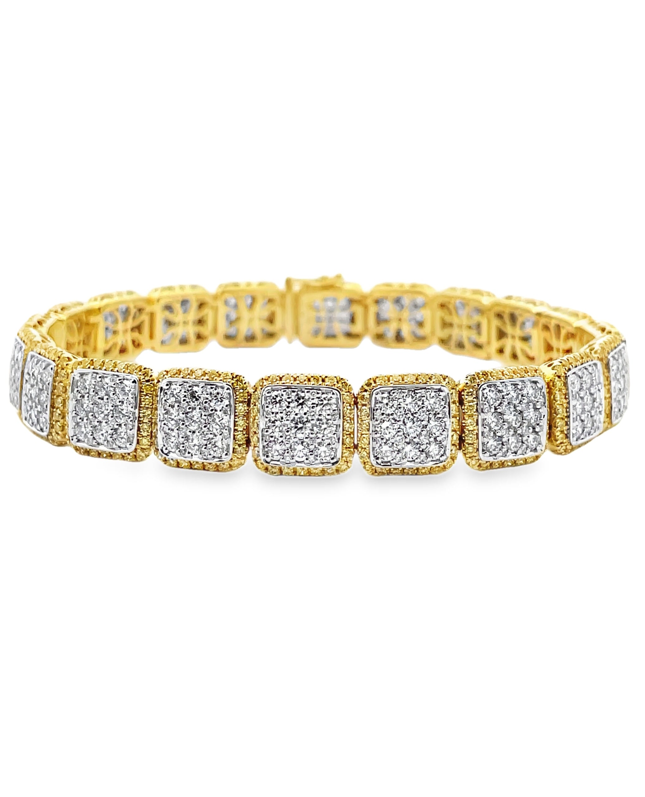 Simon G. LB2481 18K Two Tone Yellow and White Diamond Bracelet