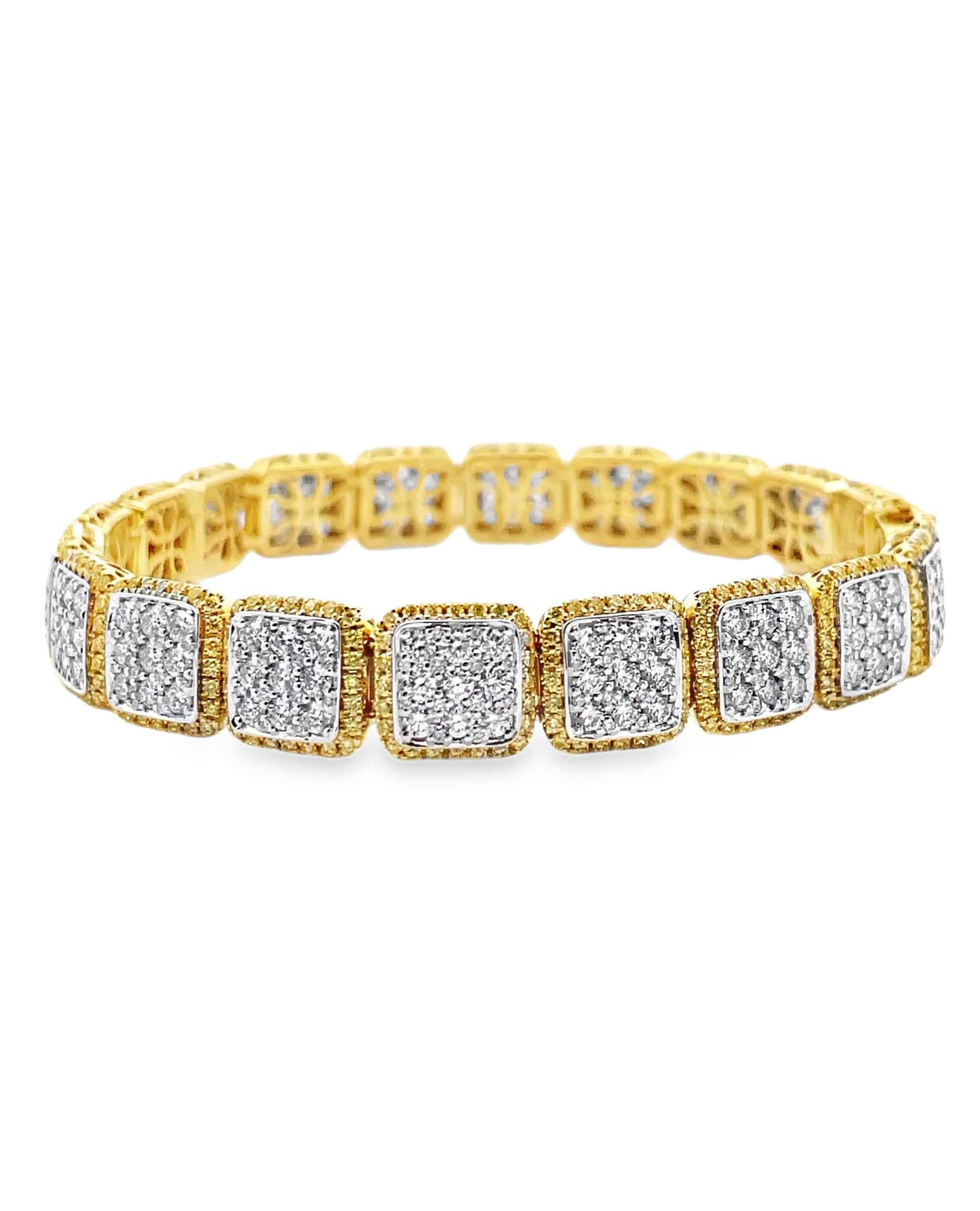 Simon G. LB2481 18K Two Tone Yellow and White Diamond Bracelet
