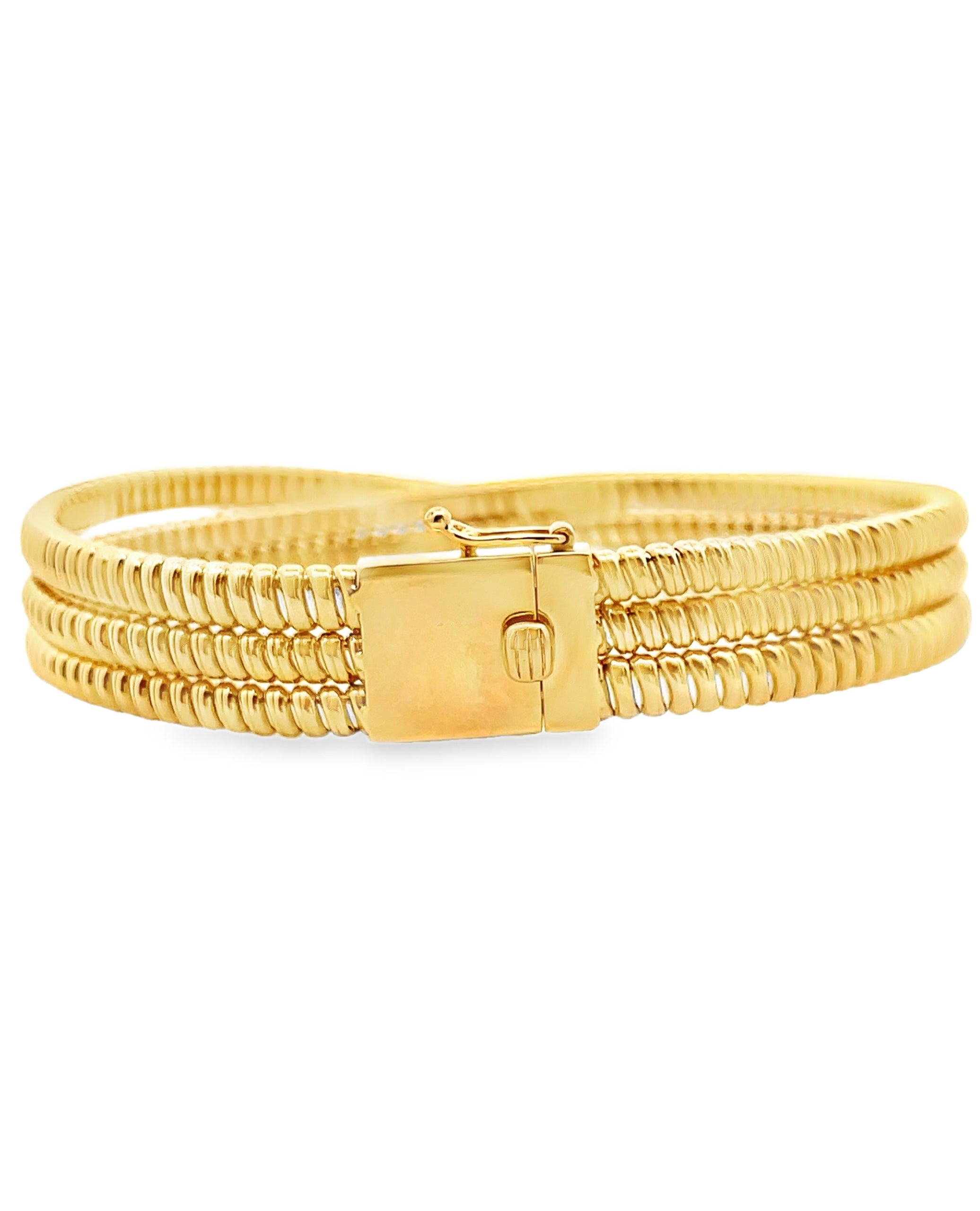 Simon G. LB2618 18K Two Tone Twisted Diamond Bracelet