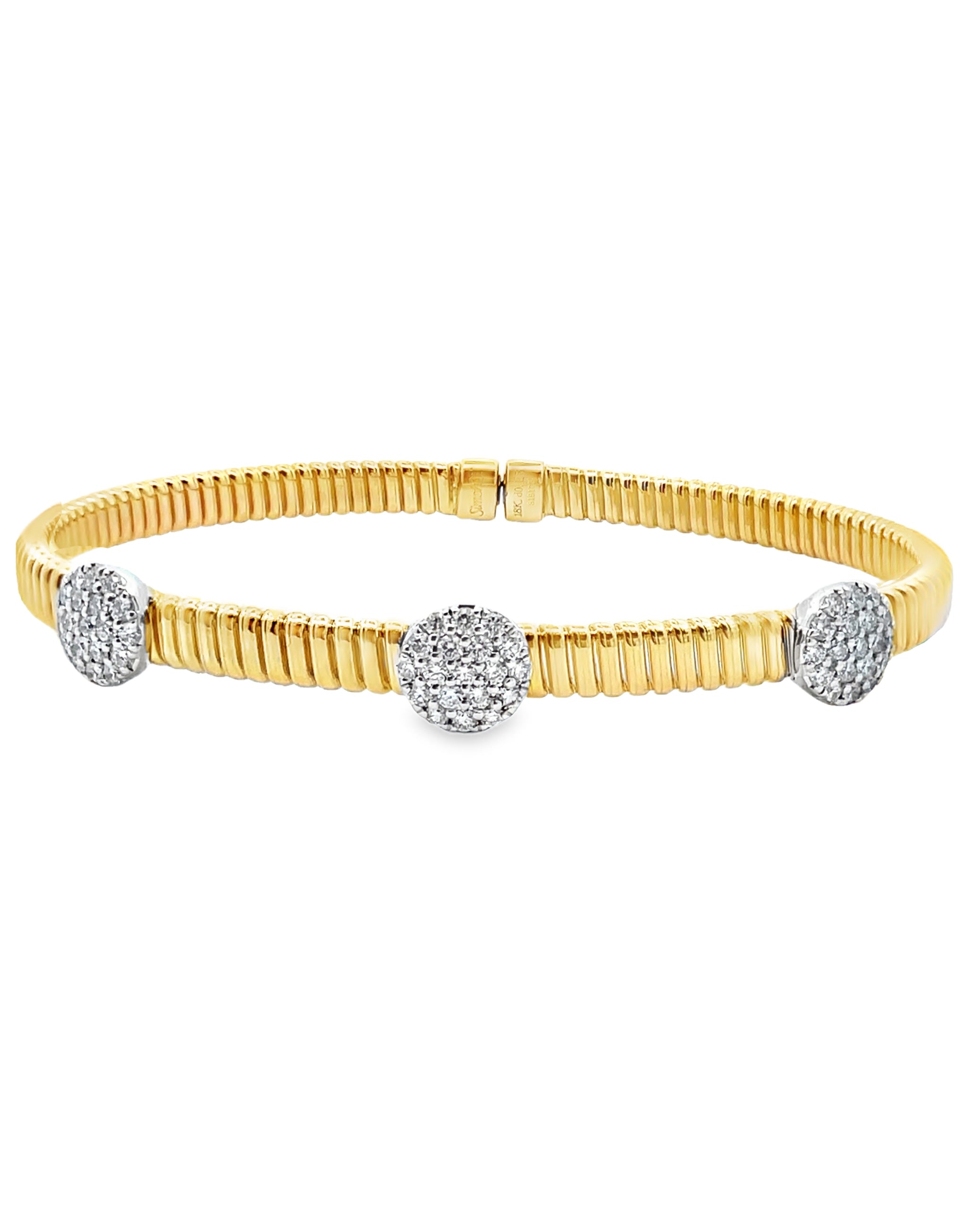 Simon G. LB2759 18K Two Tone Gold Bangle Bracelet with Diamonds
