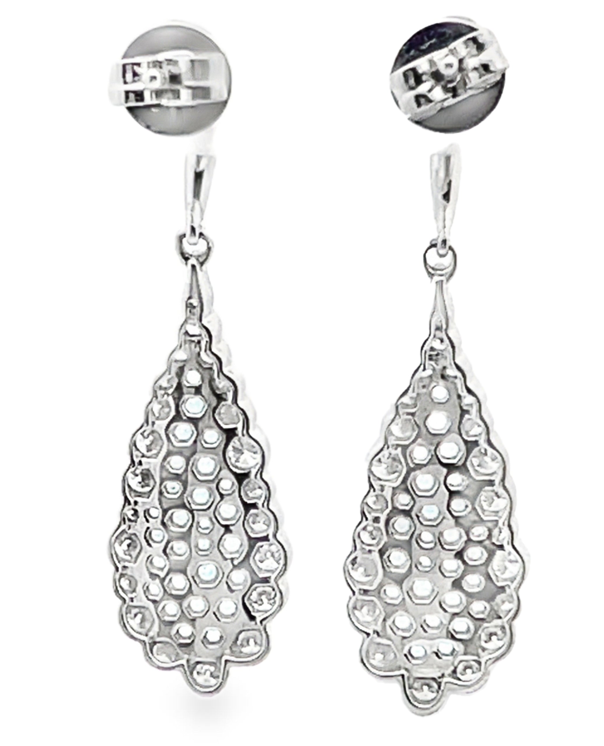 Simon G. LE4030 18K White Gold Diamond and Paraiba Tourmaline Drop Earrings