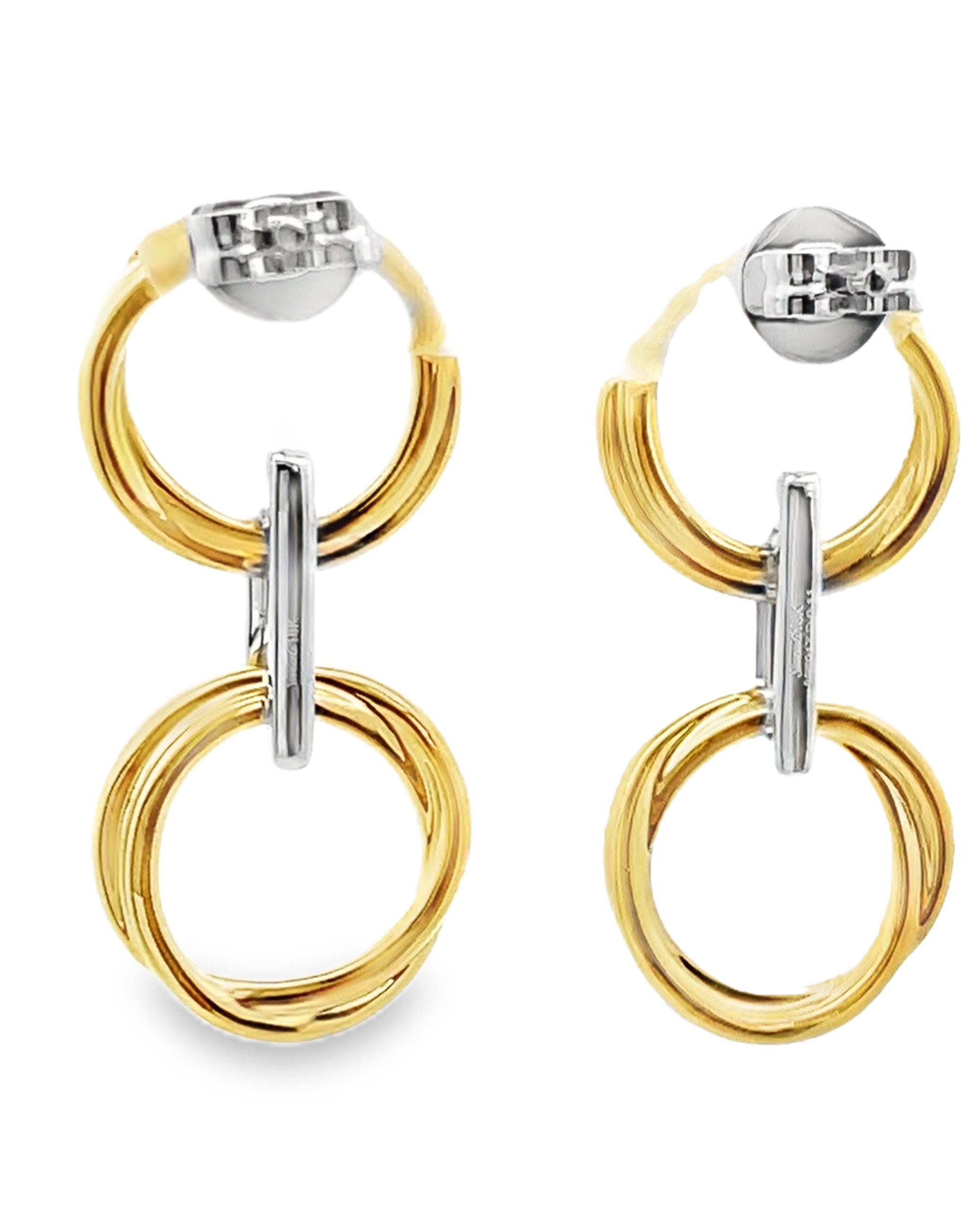 Simon G. LE4898 18K Two tone Gold Diamond Dangle Earrings