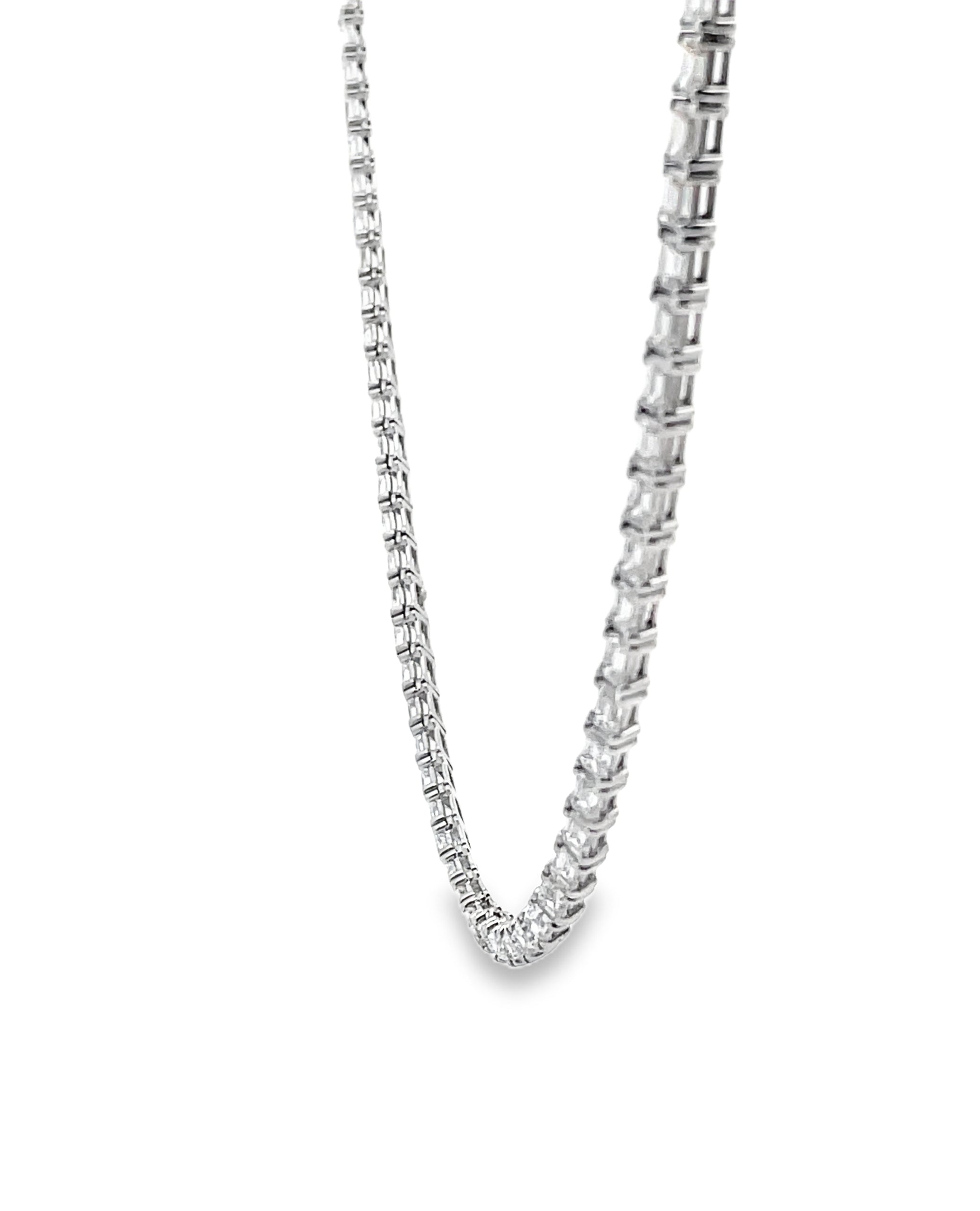 14K White Gold Lab Grown Tennis Necklace