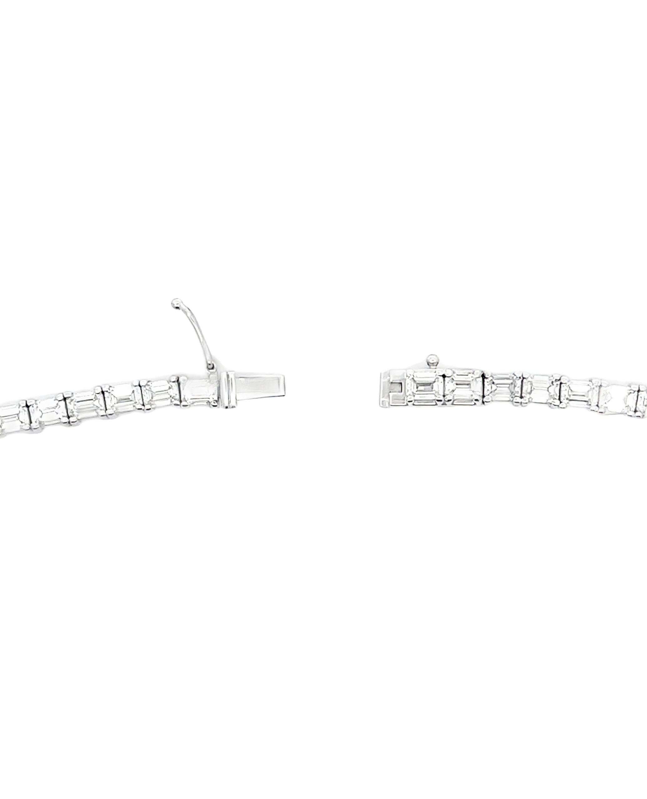 14K White Gold Lab Grown Tennis Necklace