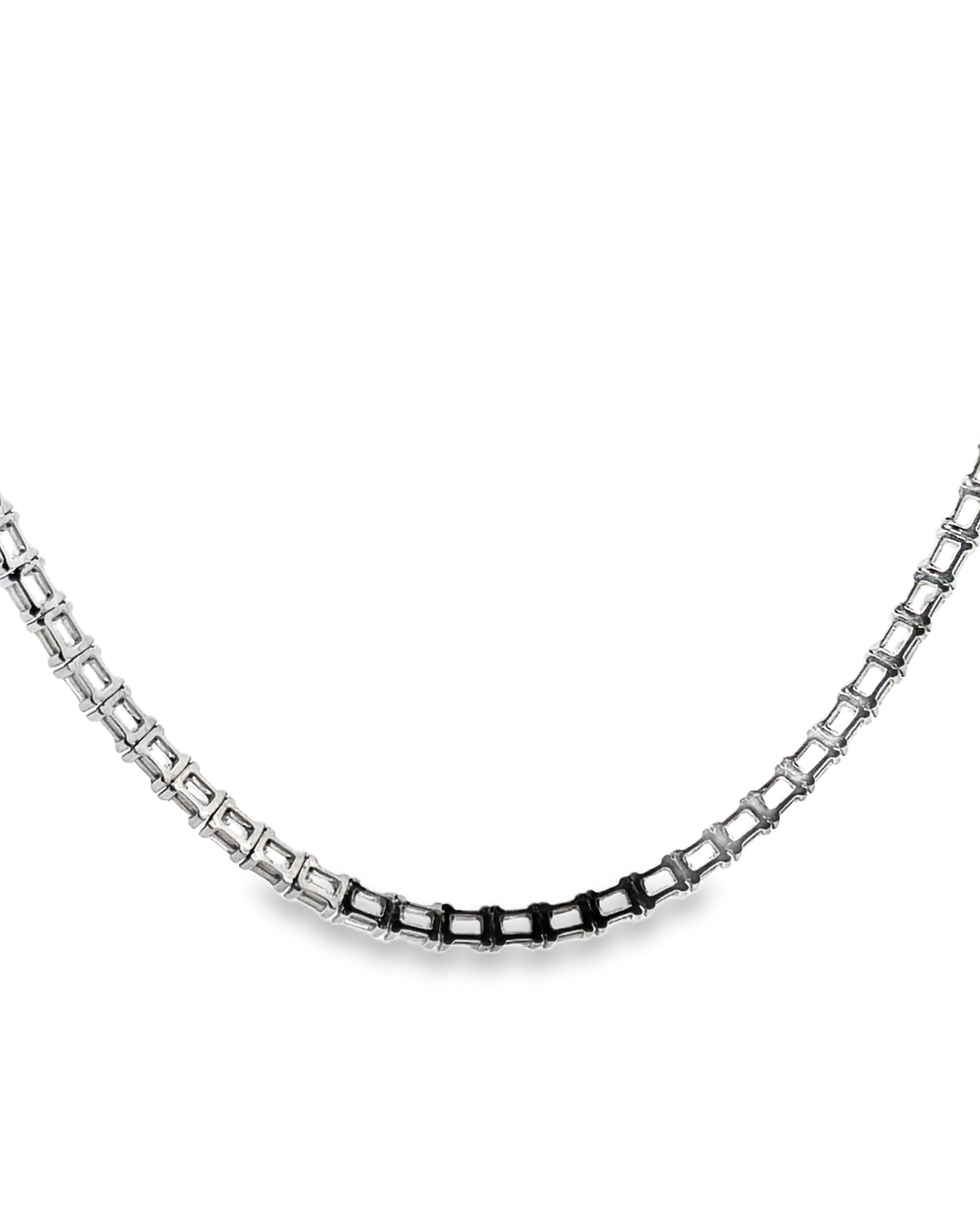 14K White Gold Lab Grown Tennis Necklace