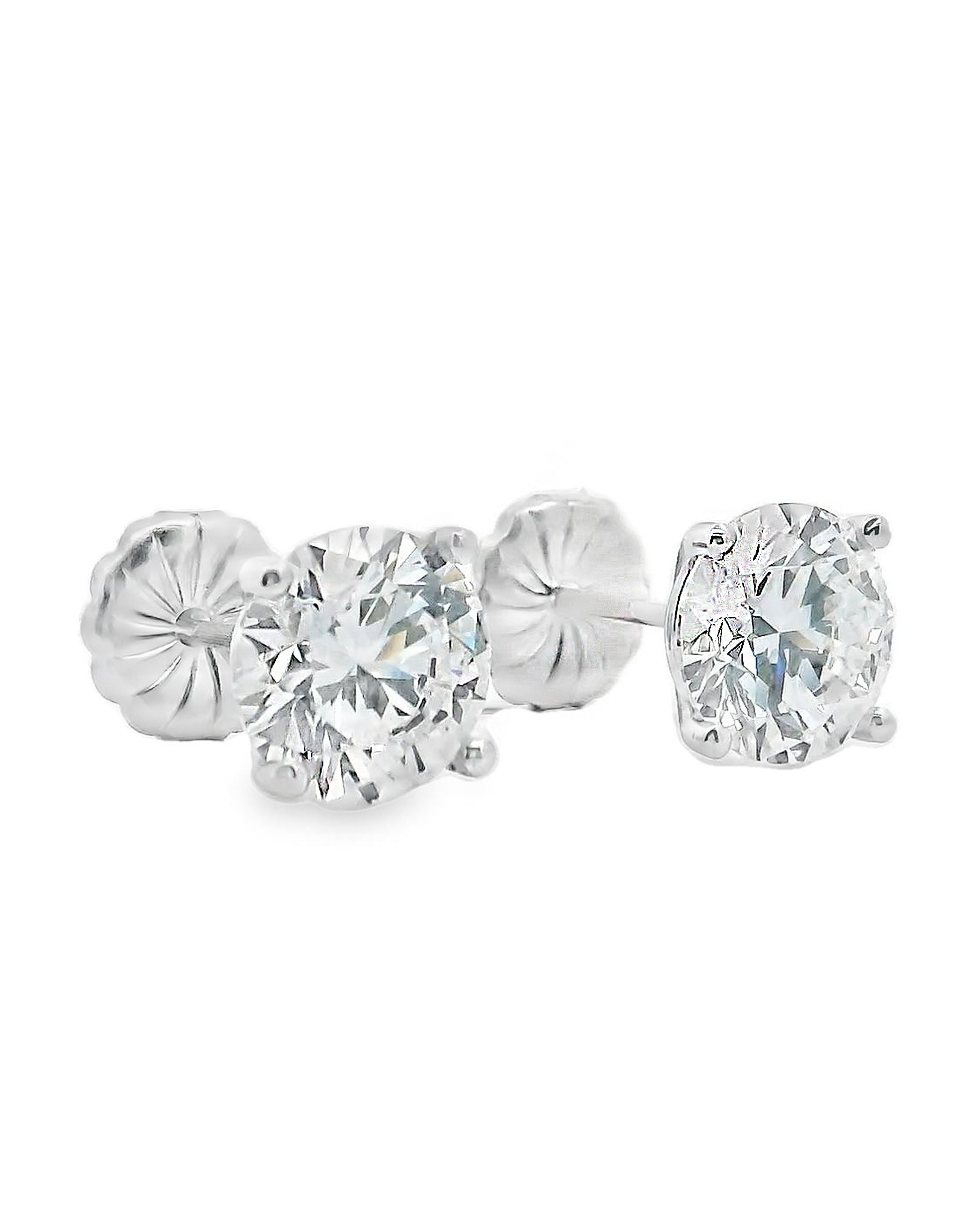 GIA Certified 14K White Gold Lab Grown Diamond Earrings 3.25 carats with Pushbacks