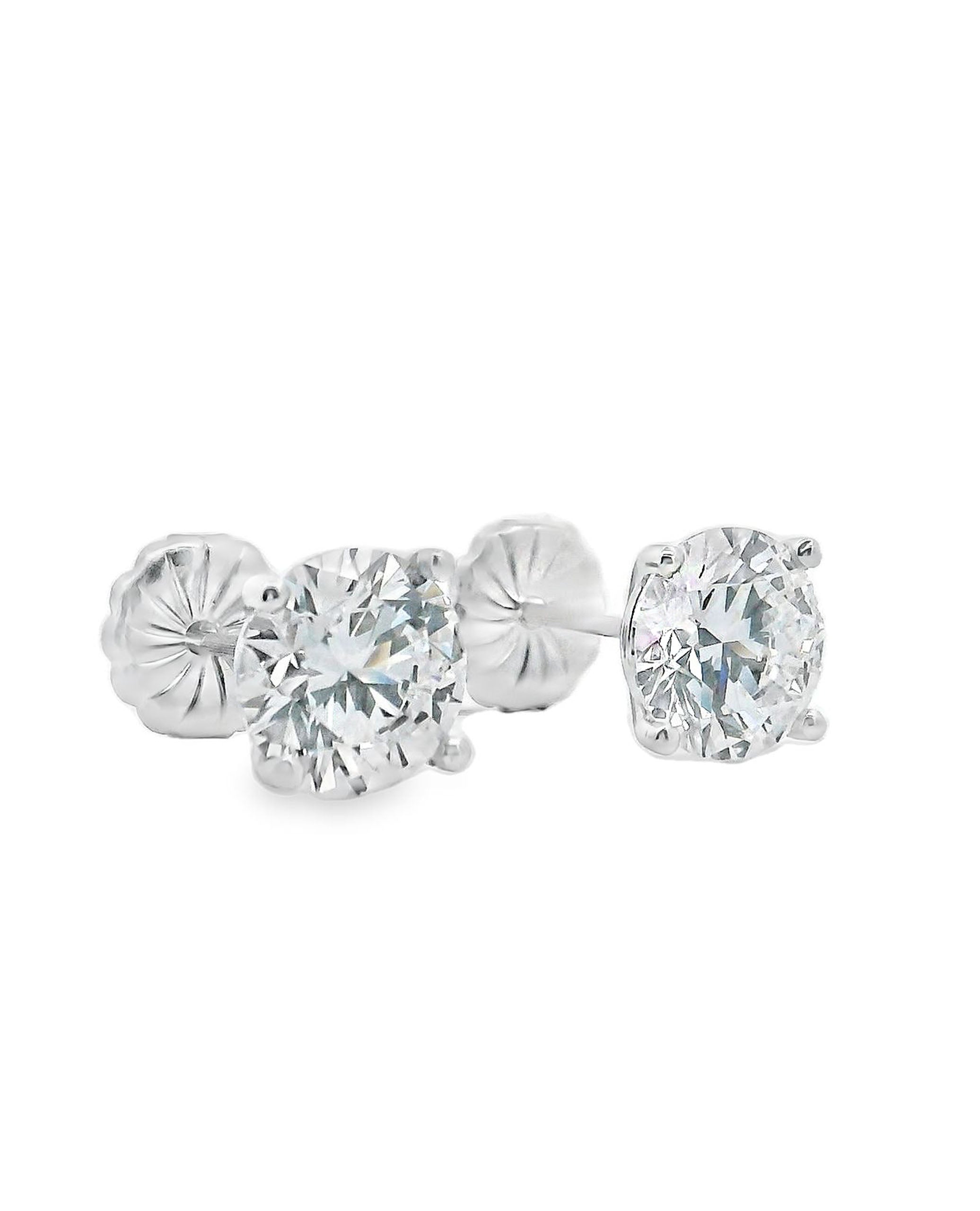 GIA Certified 14K White Gold Lab Grown Diamond Earrings 3.25 carats with Pushbacks