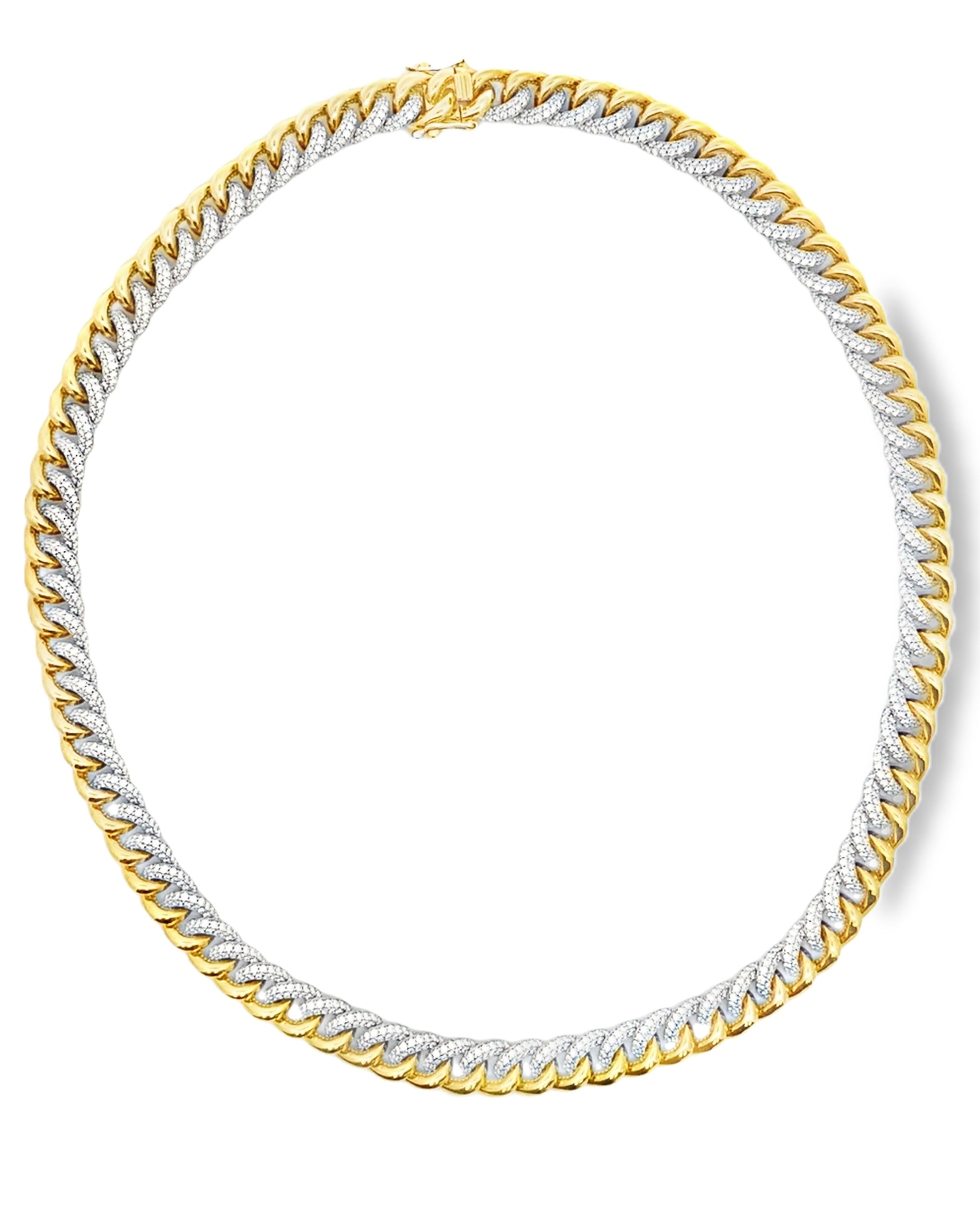 Simon G. LN4085 18K Two Tone Chain Diamond Necklace