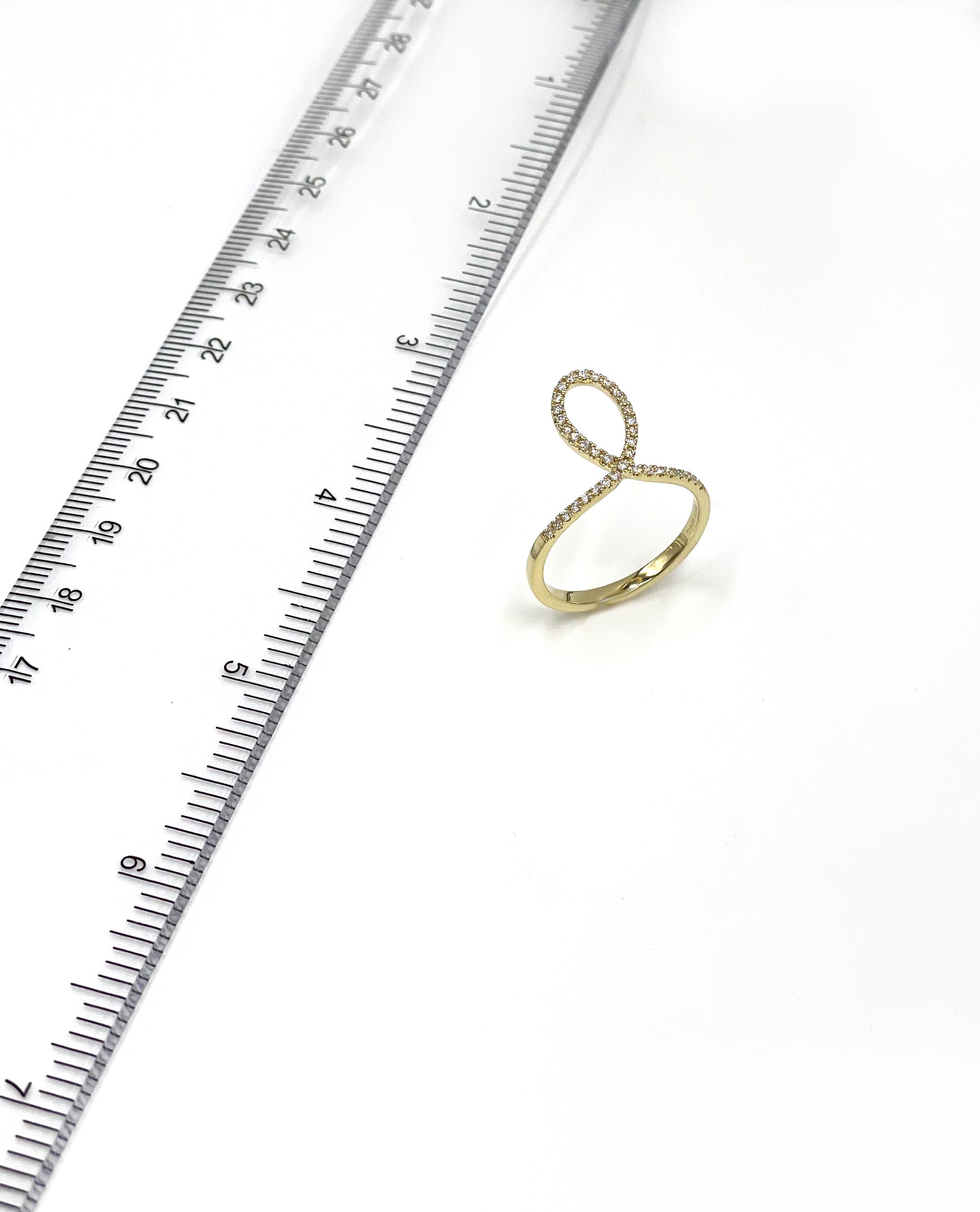 Simon G. LP2314-A 18K Yellow Gold Twist Ring with Diamonds 0.17 Carats