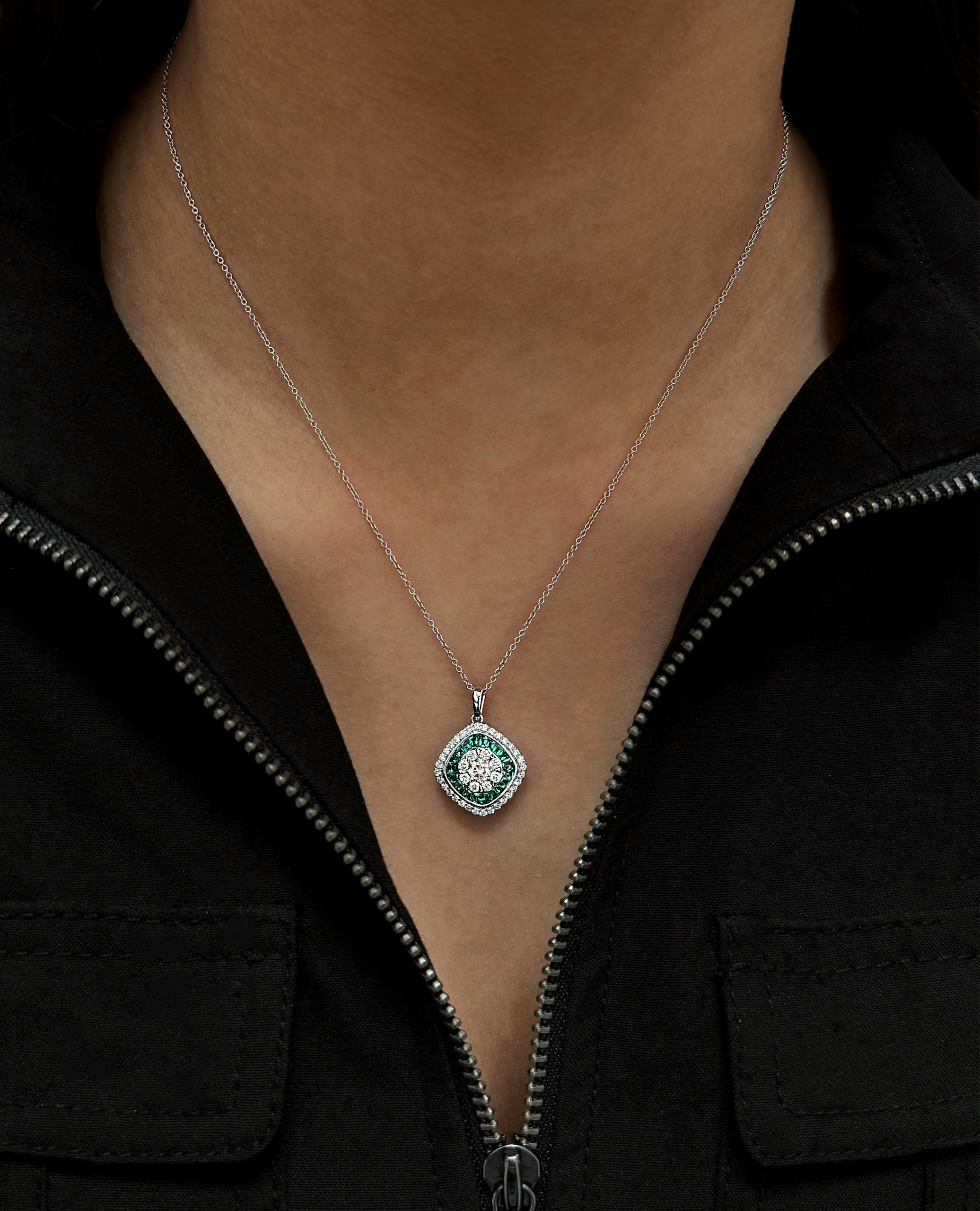 Simon G. LP4799-EM 18K White Gold Necklace