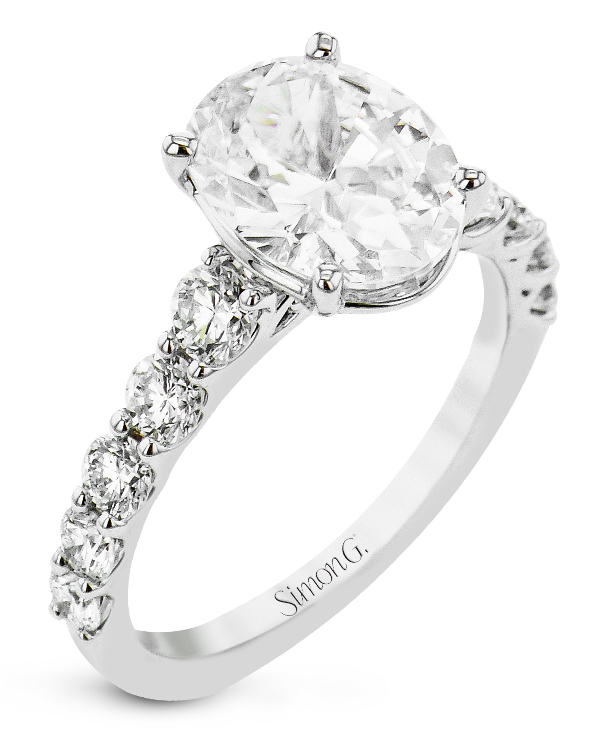 Simon G. 18K White Gold Engagement Ring