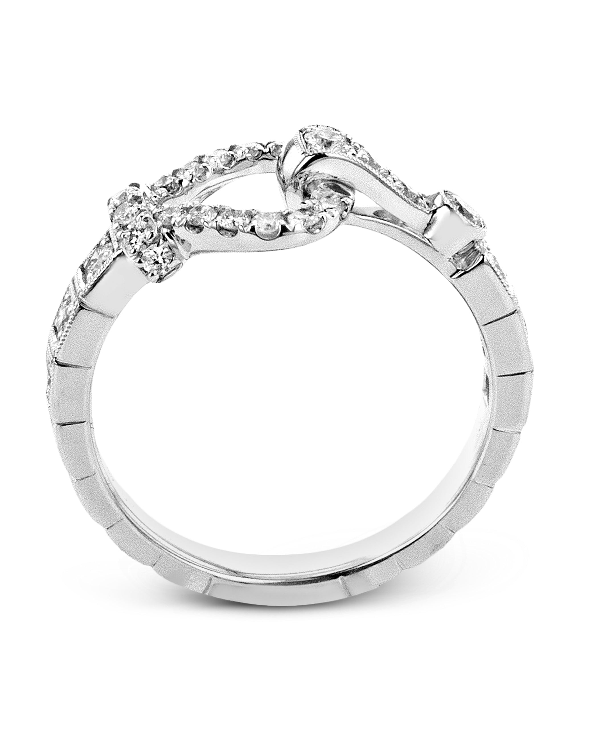 Simon G. LR3263 18K White Gold Buckle Ring