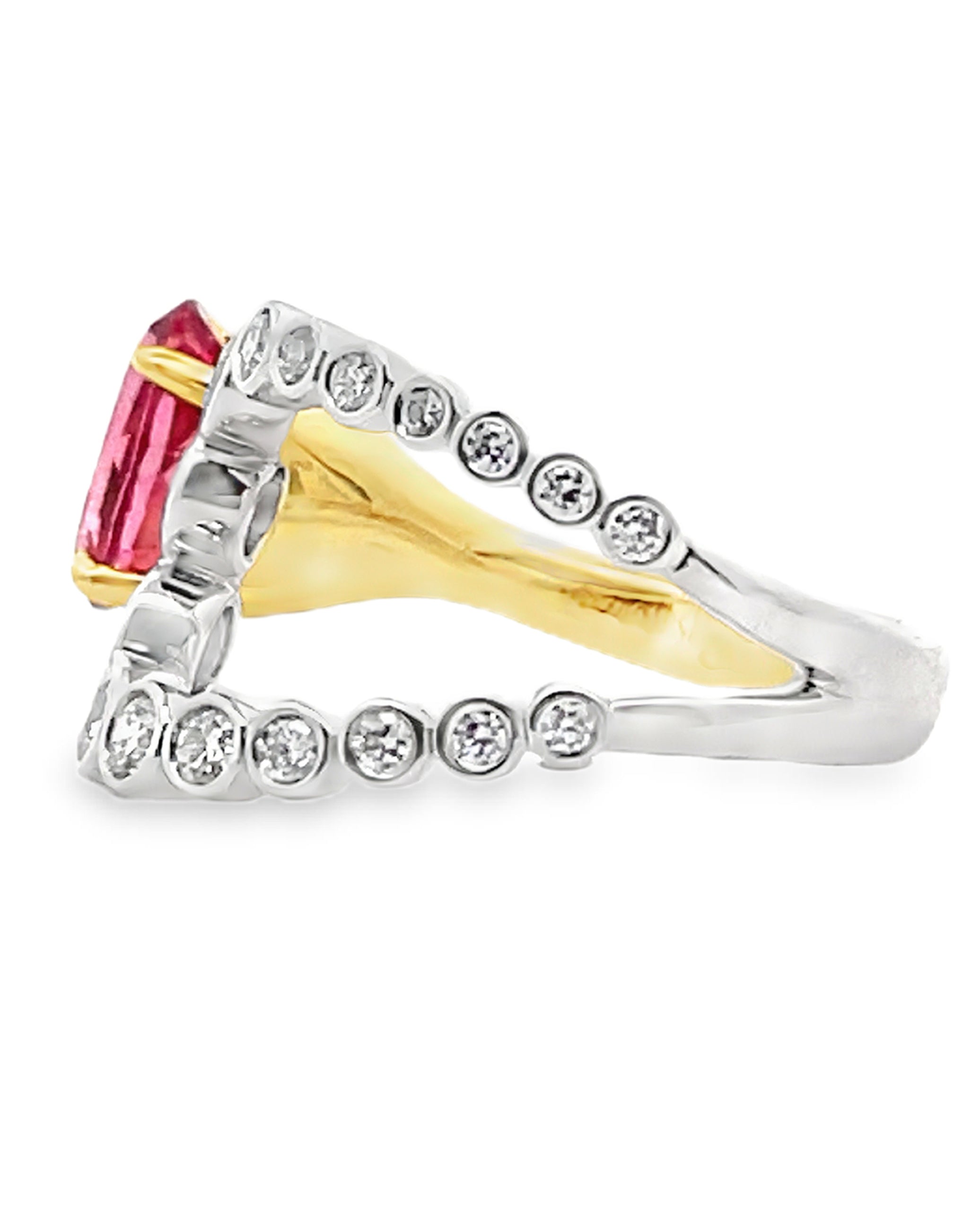 Simon G. LR3326 18K Gold Two Tone Ruby & Diamond Ring