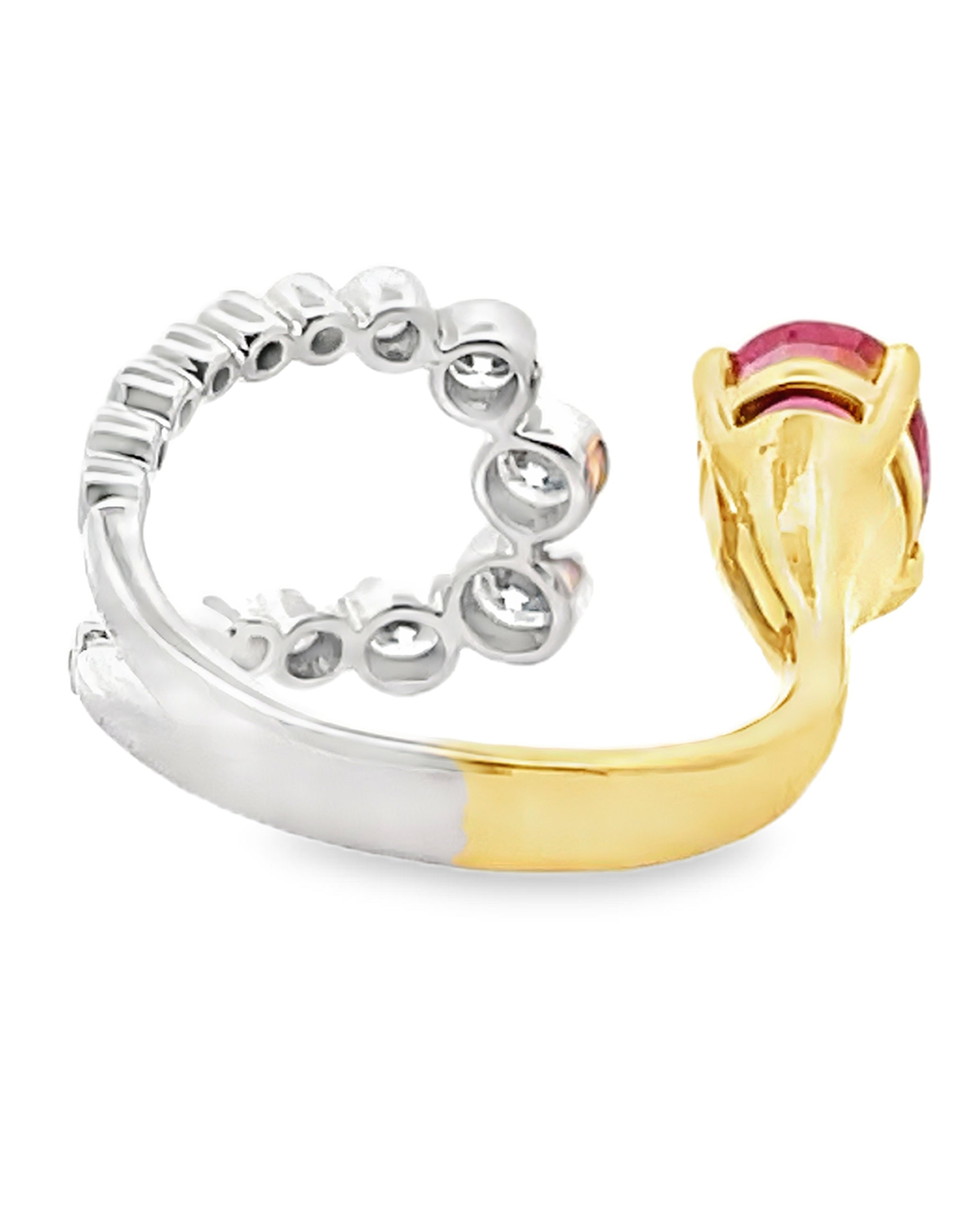 Simon G. LR3326 18K Gold Two Tone Ruby & Diamond Ring