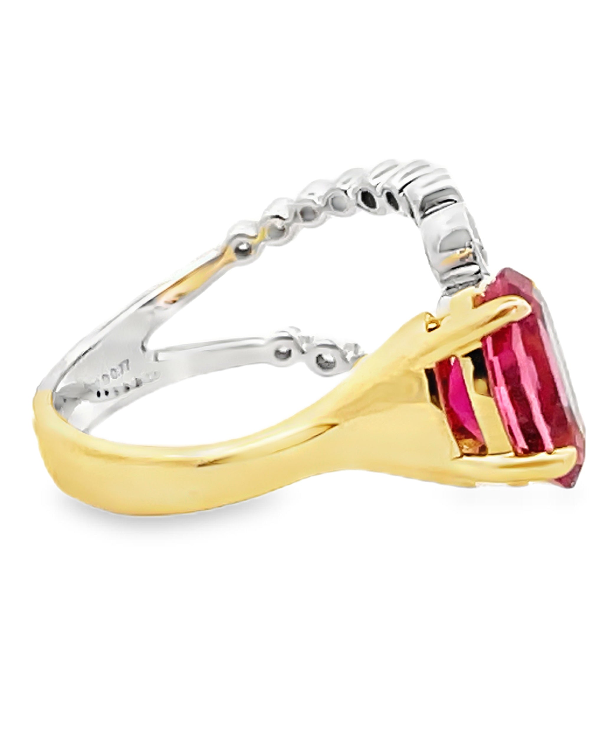 Simon G. LR3326 18K Gold Two Tone Ruby & Diamond Ring