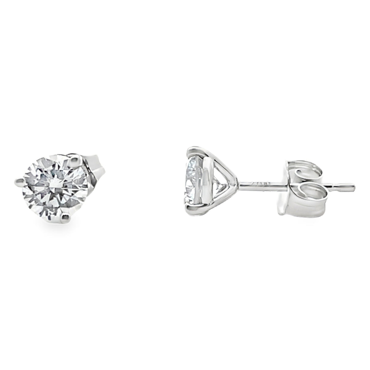14K White Gold Lab Grown Diamond Stud Earrings- 1.00 Carats
