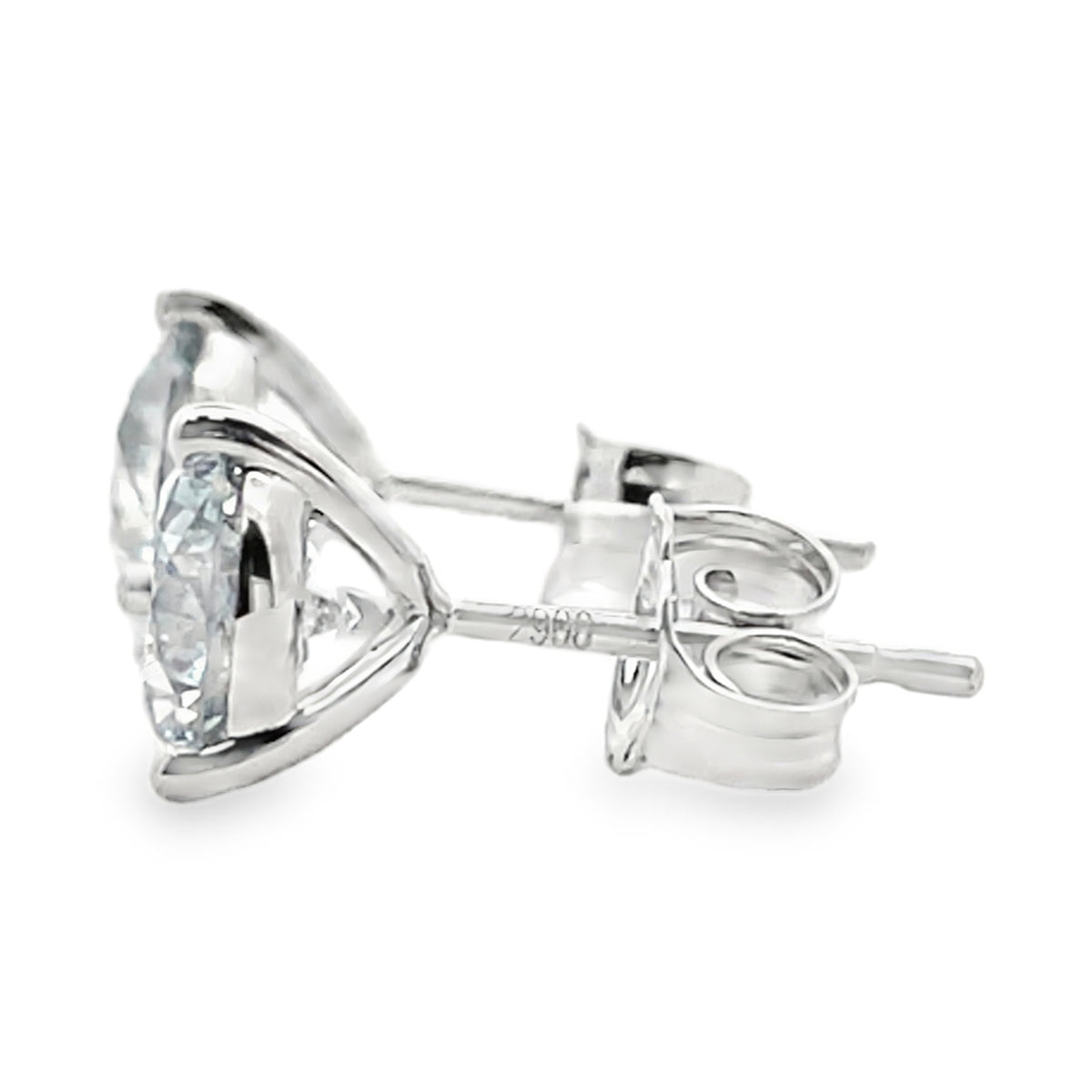 14K White Gold Lab Grown Diamond Stud Earrings- 1.50 Carats