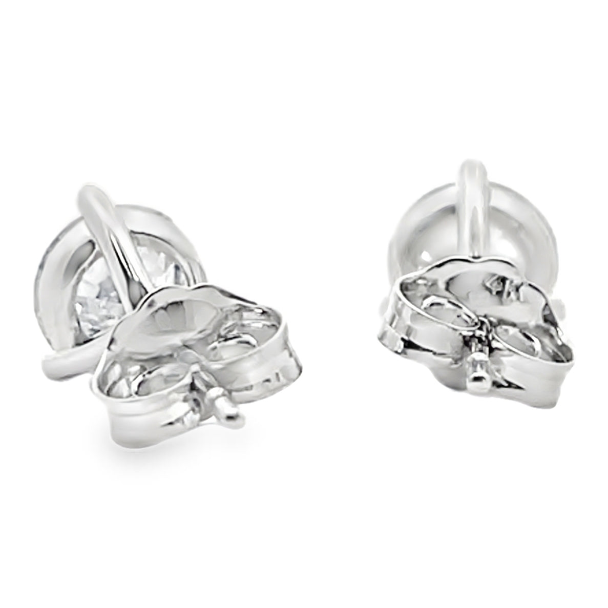 14K White Gold Lab Grown Diamond Stud Earrings- 1.50 Carats