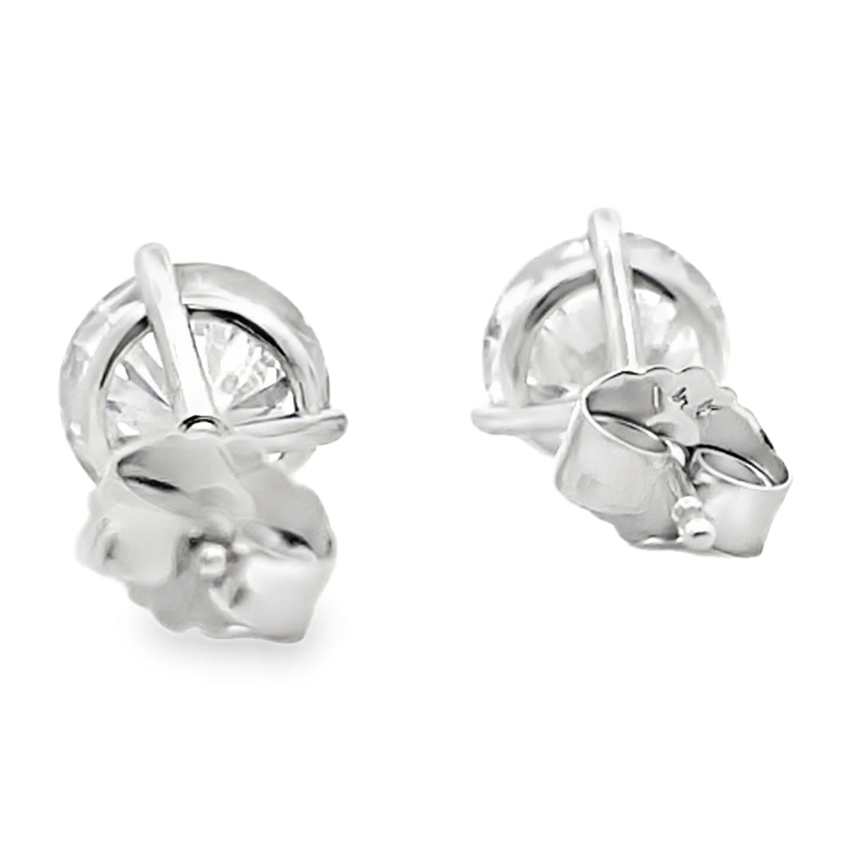 14K White Gold Lab Grown Diamond Stud Earrings - 2.00 Carats