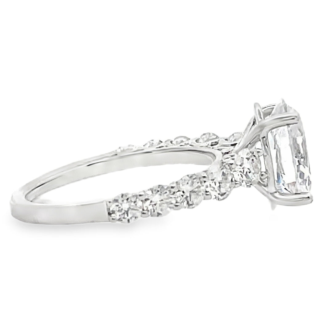 Simon G. LR2965 18K White Gold Engagement Ring Setting 1.11 Carats