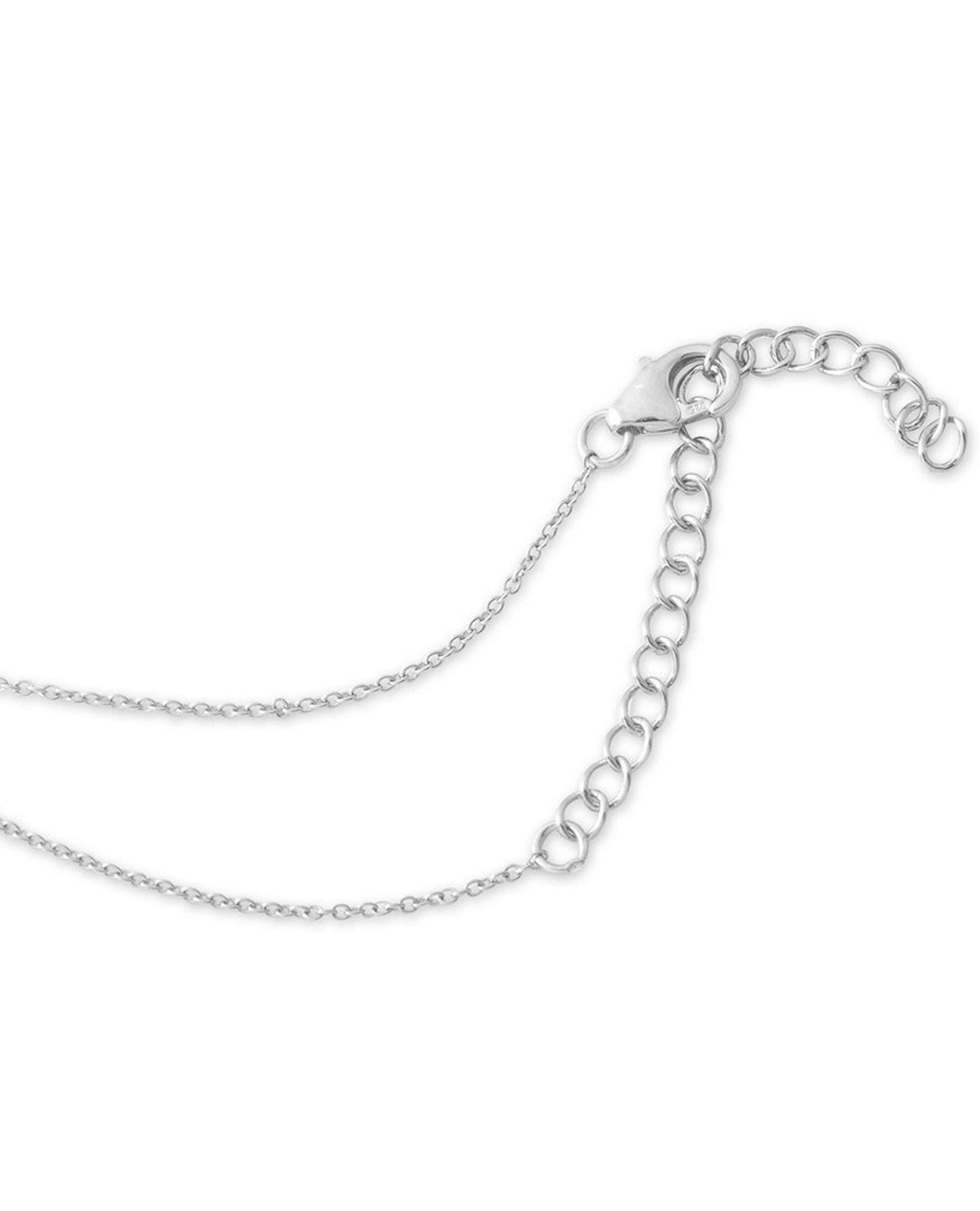 Sterling Silver Small Micro Pave Bar Necklace with CZ