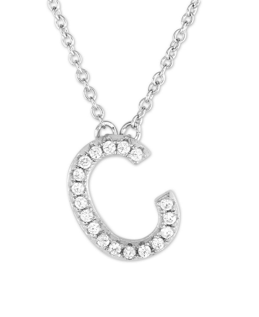 Sterling Silver Letter "C" Initial Necklace