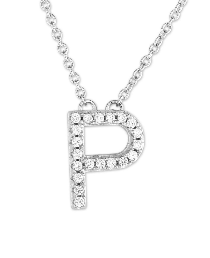 Sterling Silver Letter "P" Initial Necklace