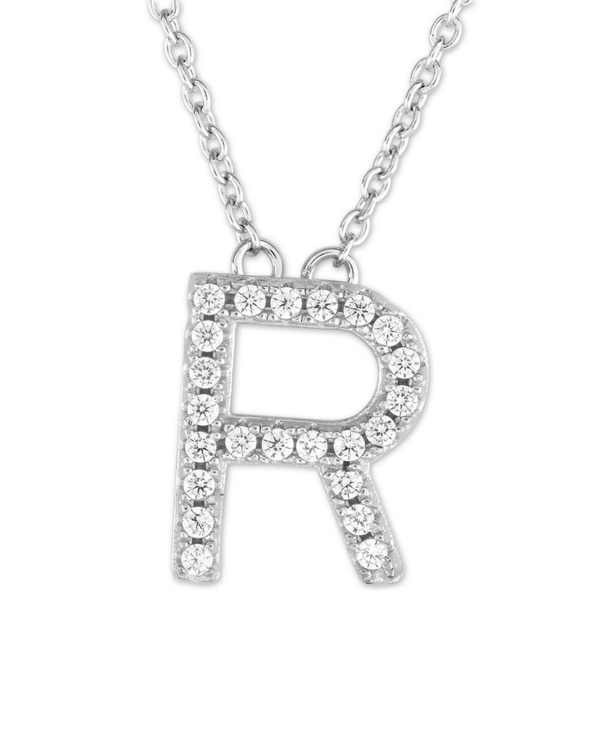Sterling Silver Letter "R" Initial Necklace