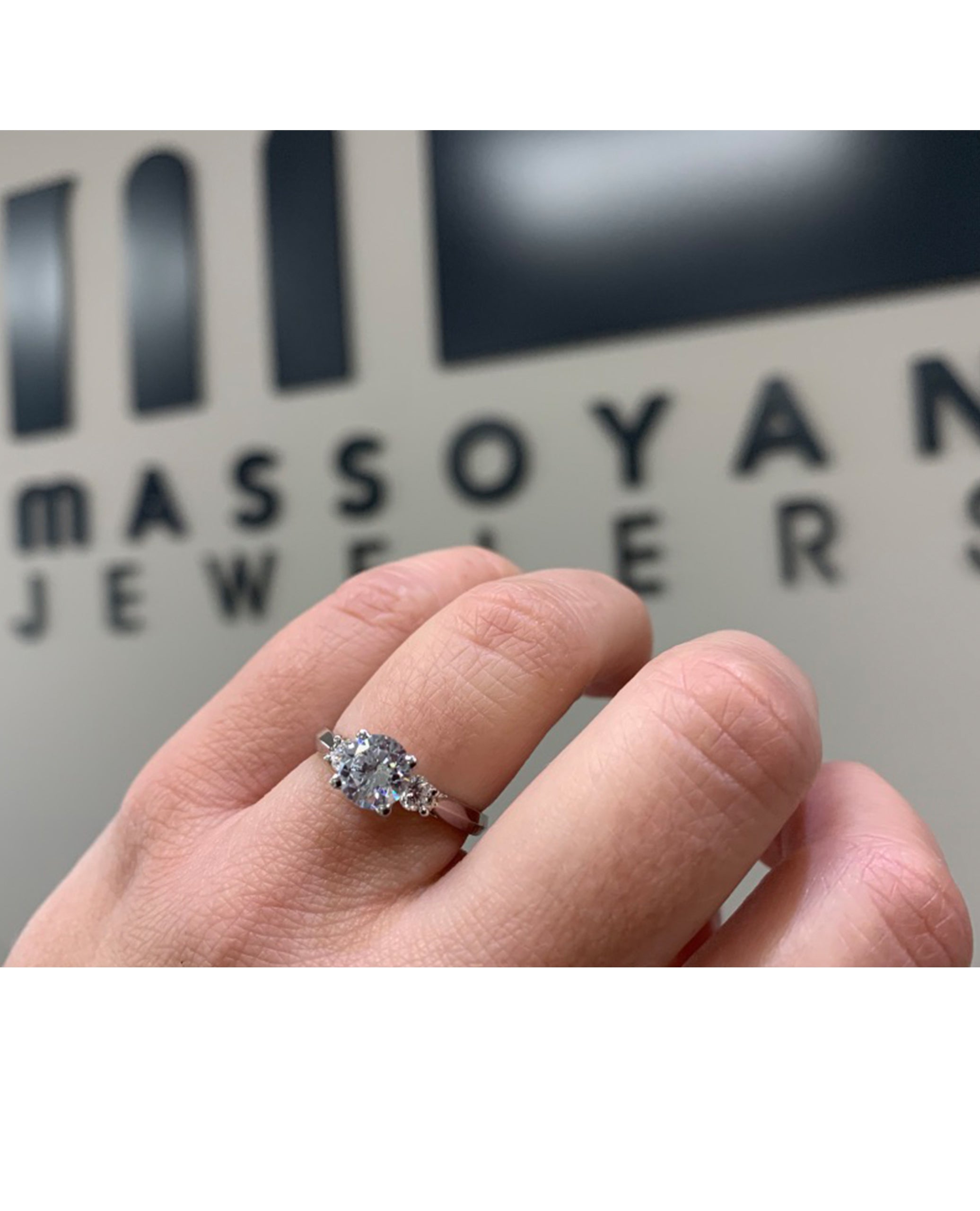 Scott Kay M0722RD07PP Three Stone Crown Engagement Ring Setting for Round Center Stone