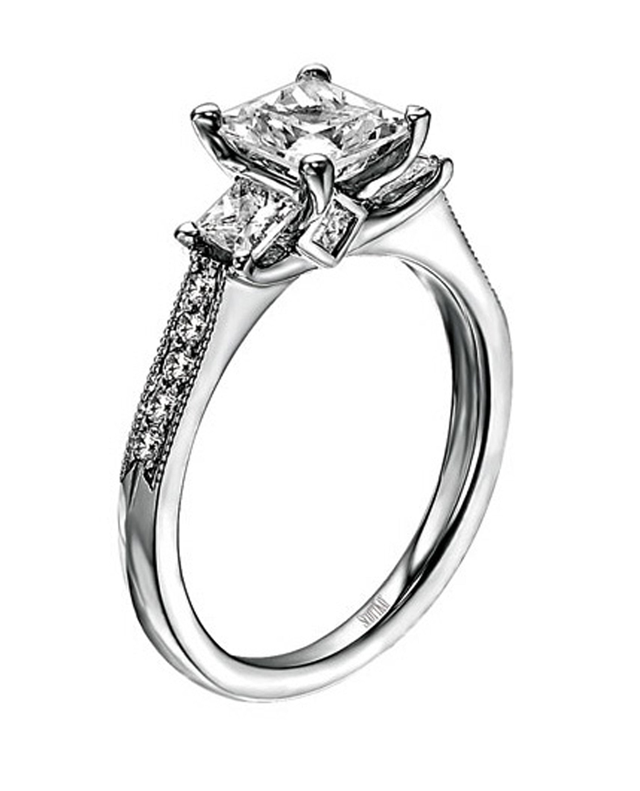 Scott Kay M1178QDRD10PPQ10 Crown Engagement Ring Setting for 6 Millimeter Princess-Cut Stone