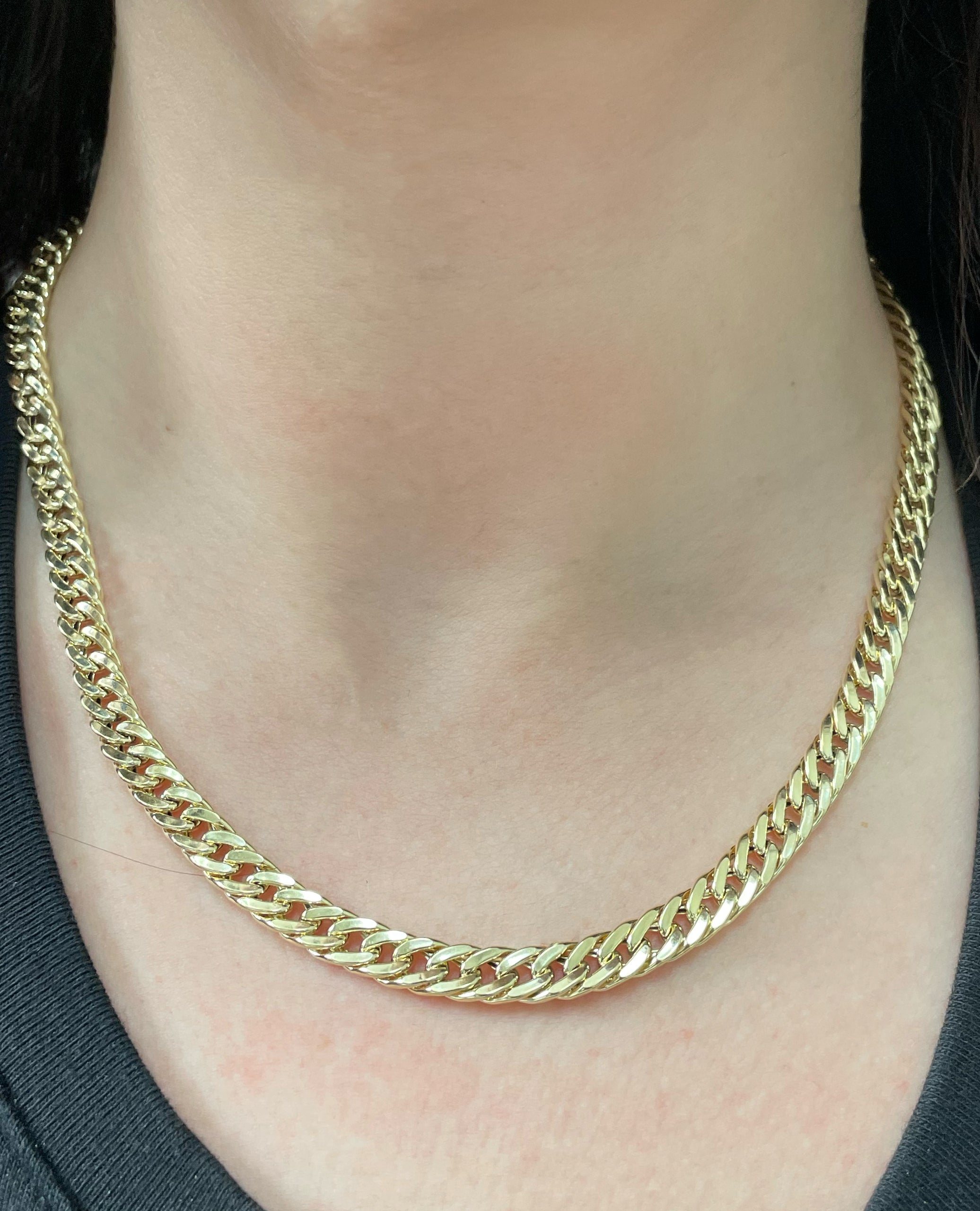 14K Yellow Gold 6.5mm Curb Chain Necklace