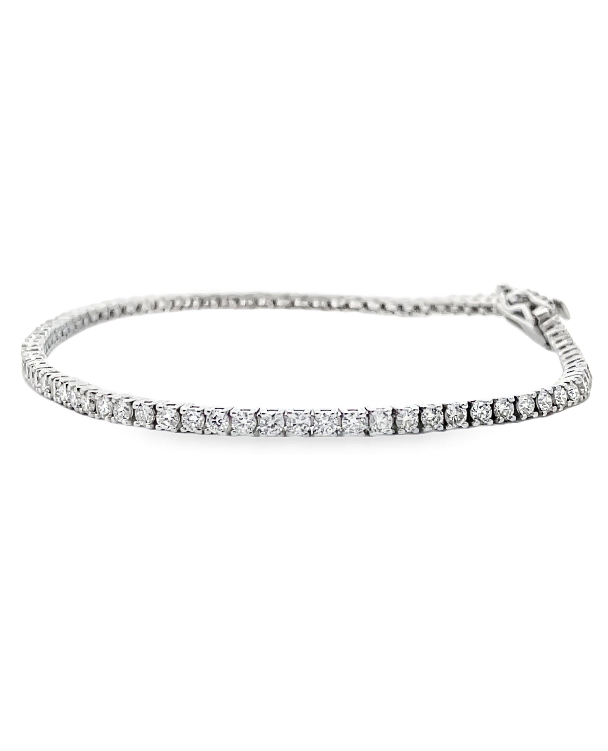 14K White Gold 2.51 Carat Lab Grown Diamond Tennis Bracelet