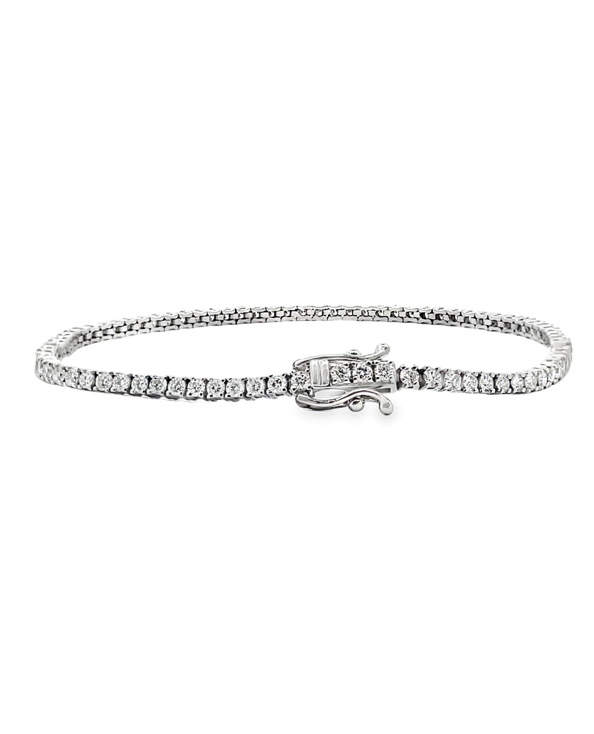 14K White Gold Lab Grown Tennis Bracelet