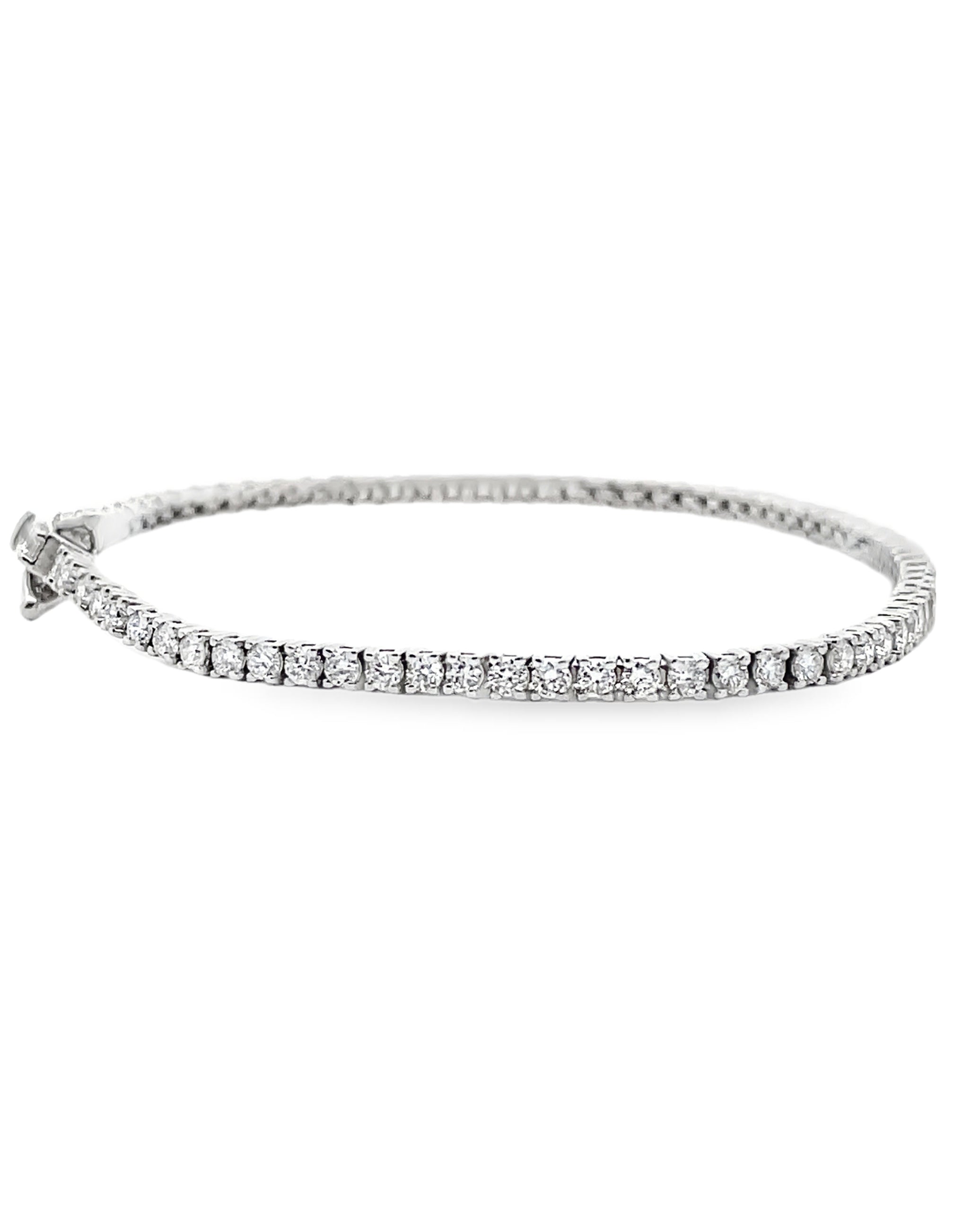 14K White Gold 2.51 Carat Lab Grown Diamond Tennis Bracelet