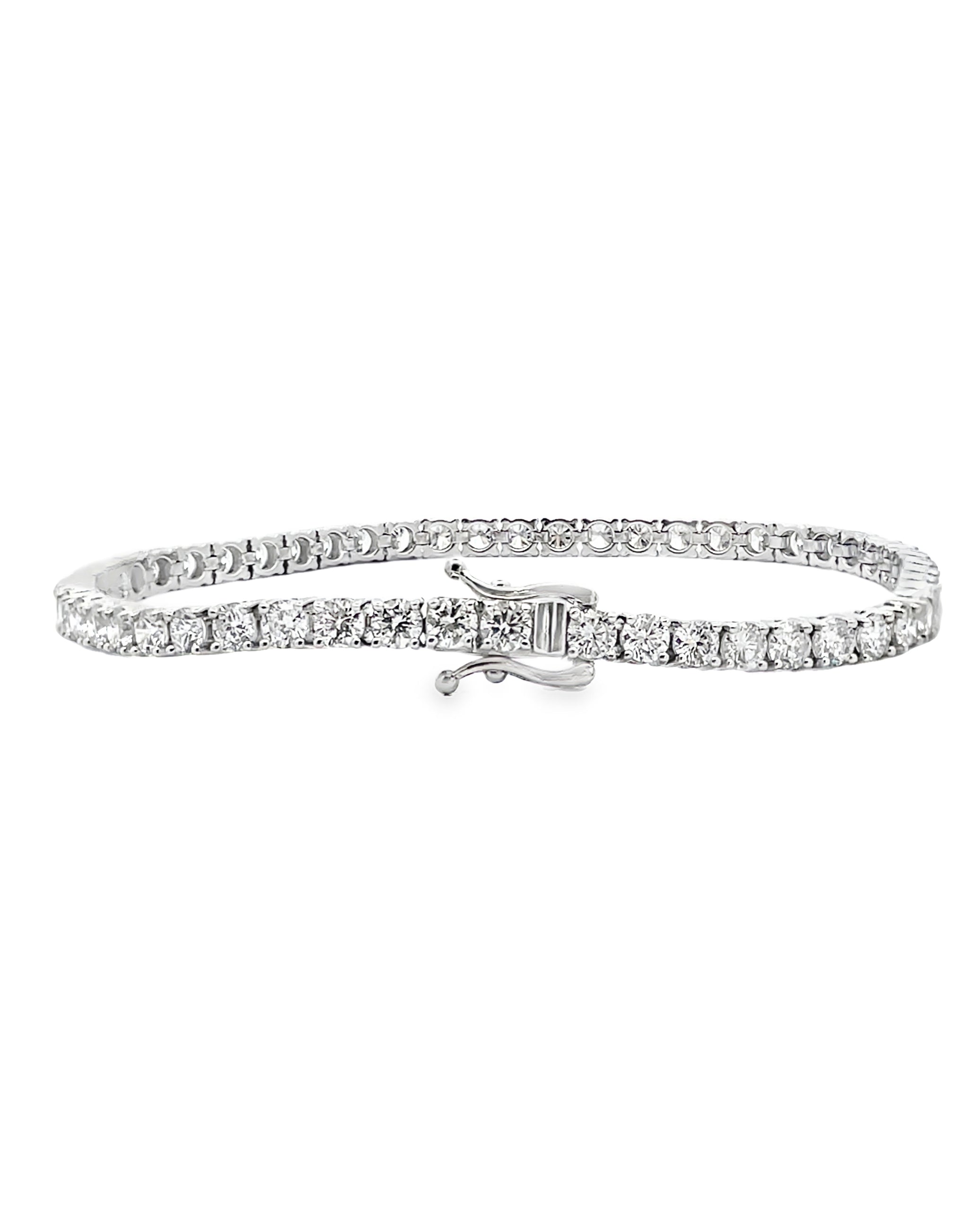 14K White Gold 7.26 Carat Lab Grown Diamond Tennis Bracelet