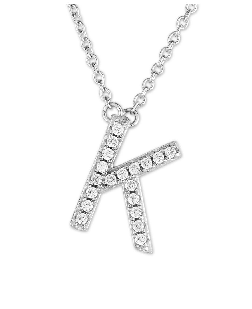 Sterling Silver Letter "K" Initial Necklace