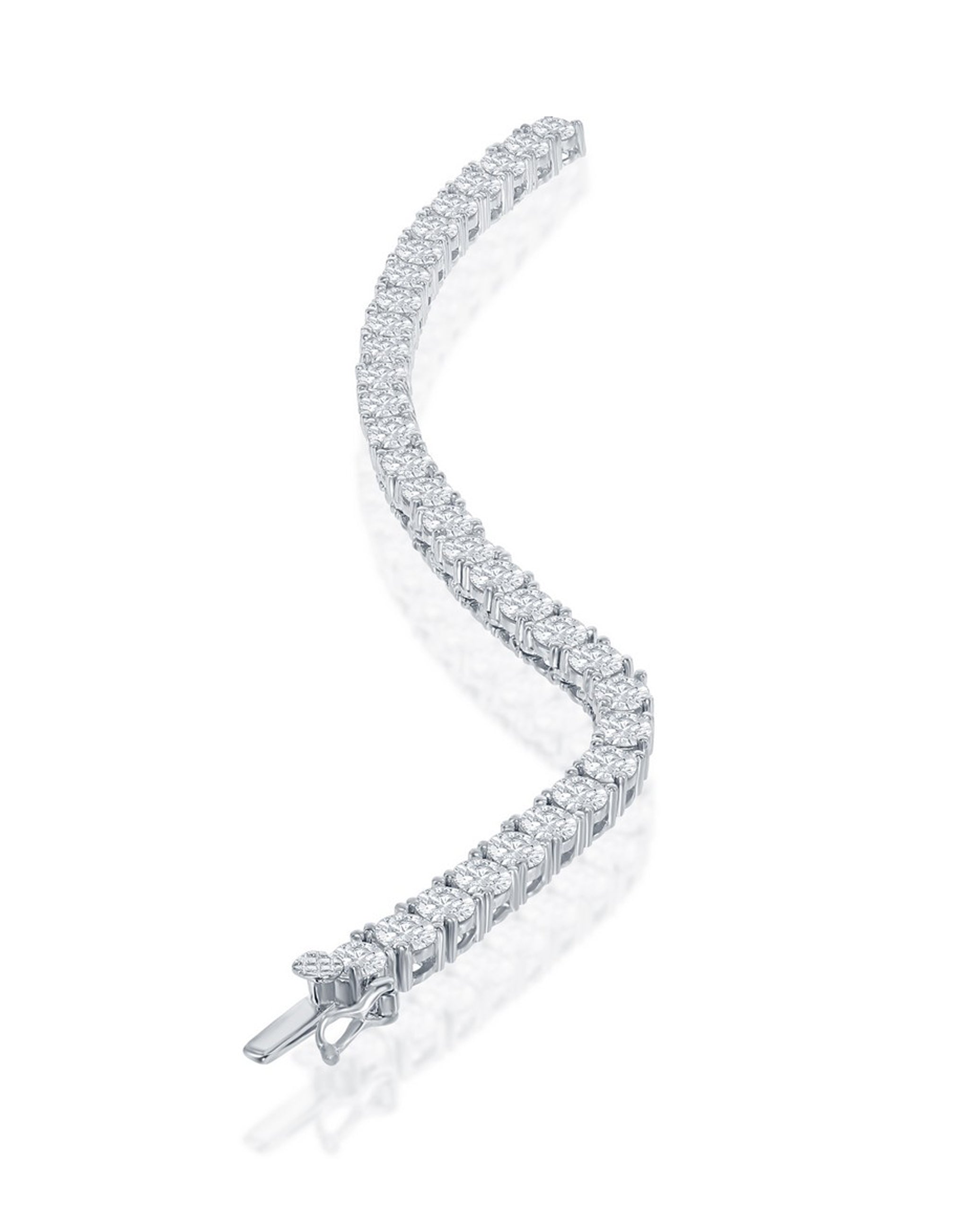 Sterling Silver 4mm Cubic Zirconia Tennis Necklace