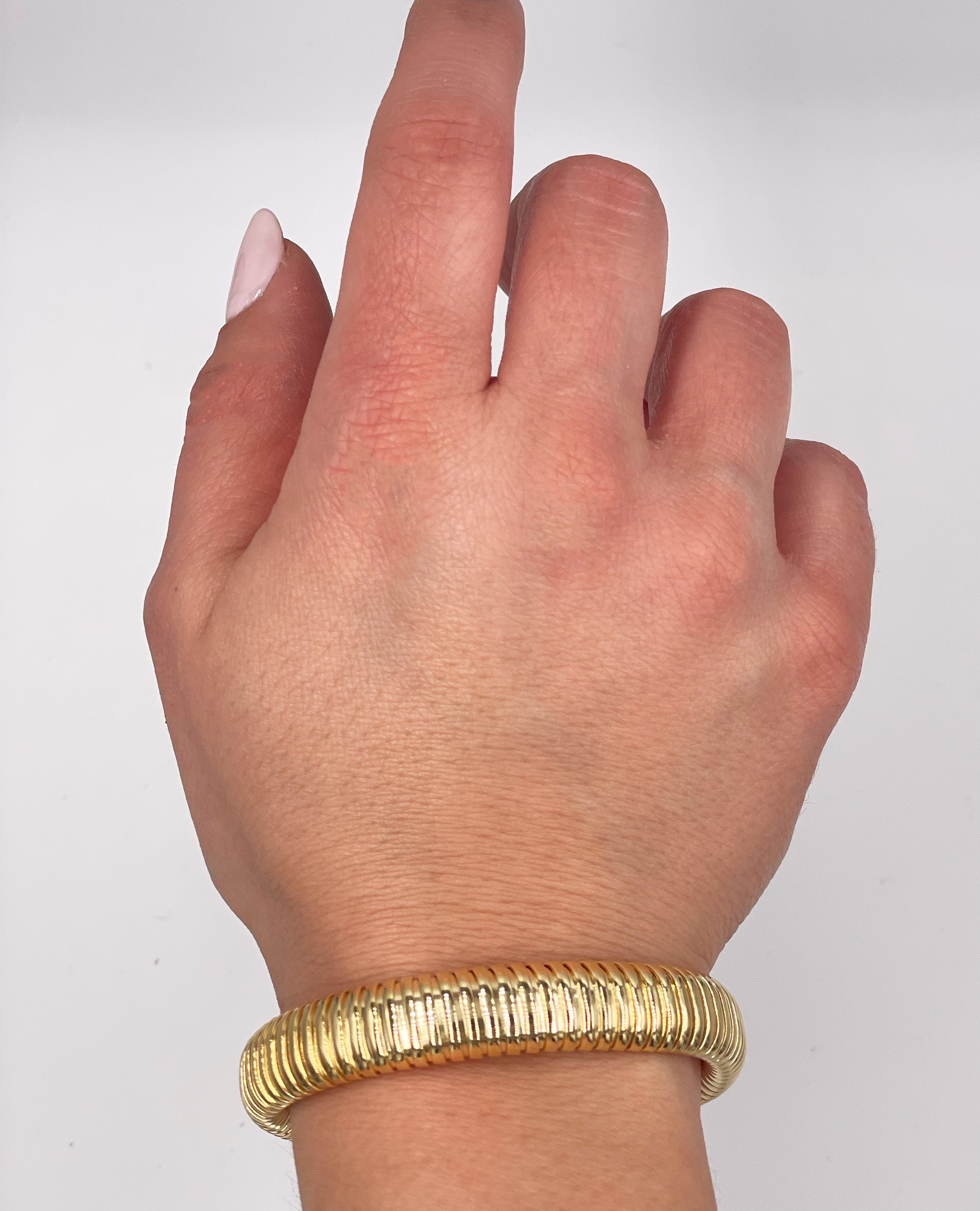 Marcello Pane Sterling Silver Bangle Bracelet with 18K Yellow Gold Overlay