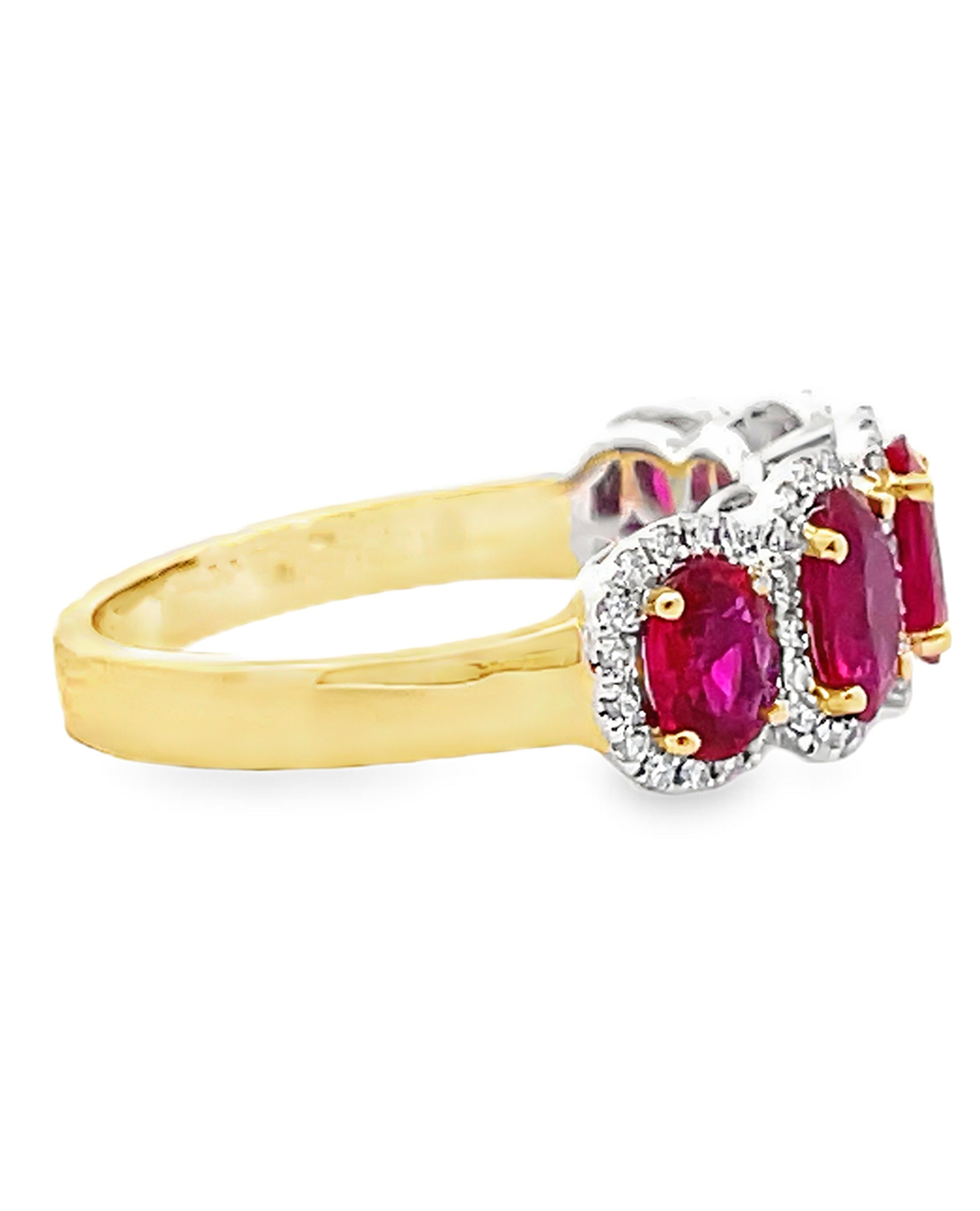Simon G. MR2744 18K Gold Two Tone Ruby and Diamond Ring