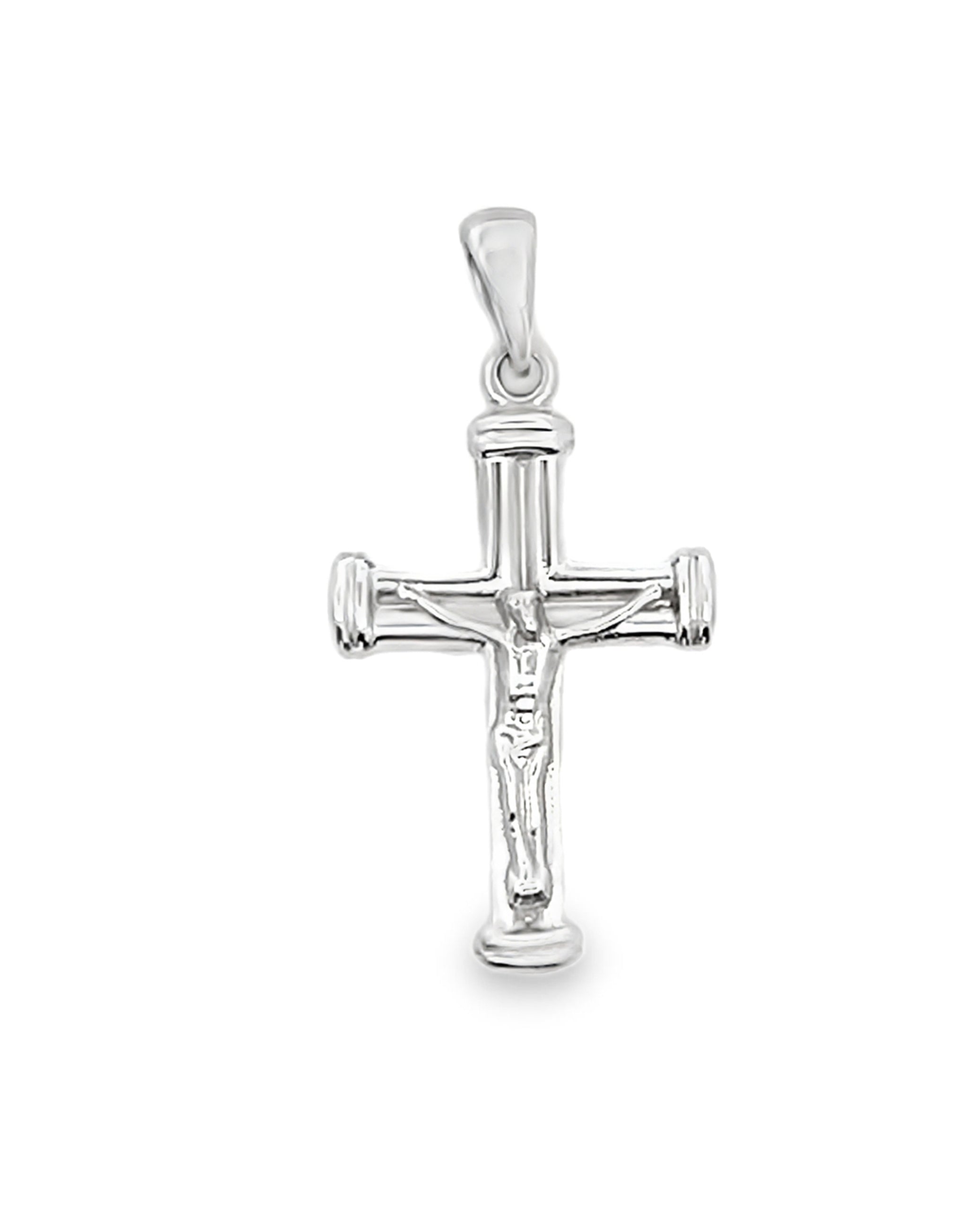 14K White Gold Crucifix Cross - Main Image