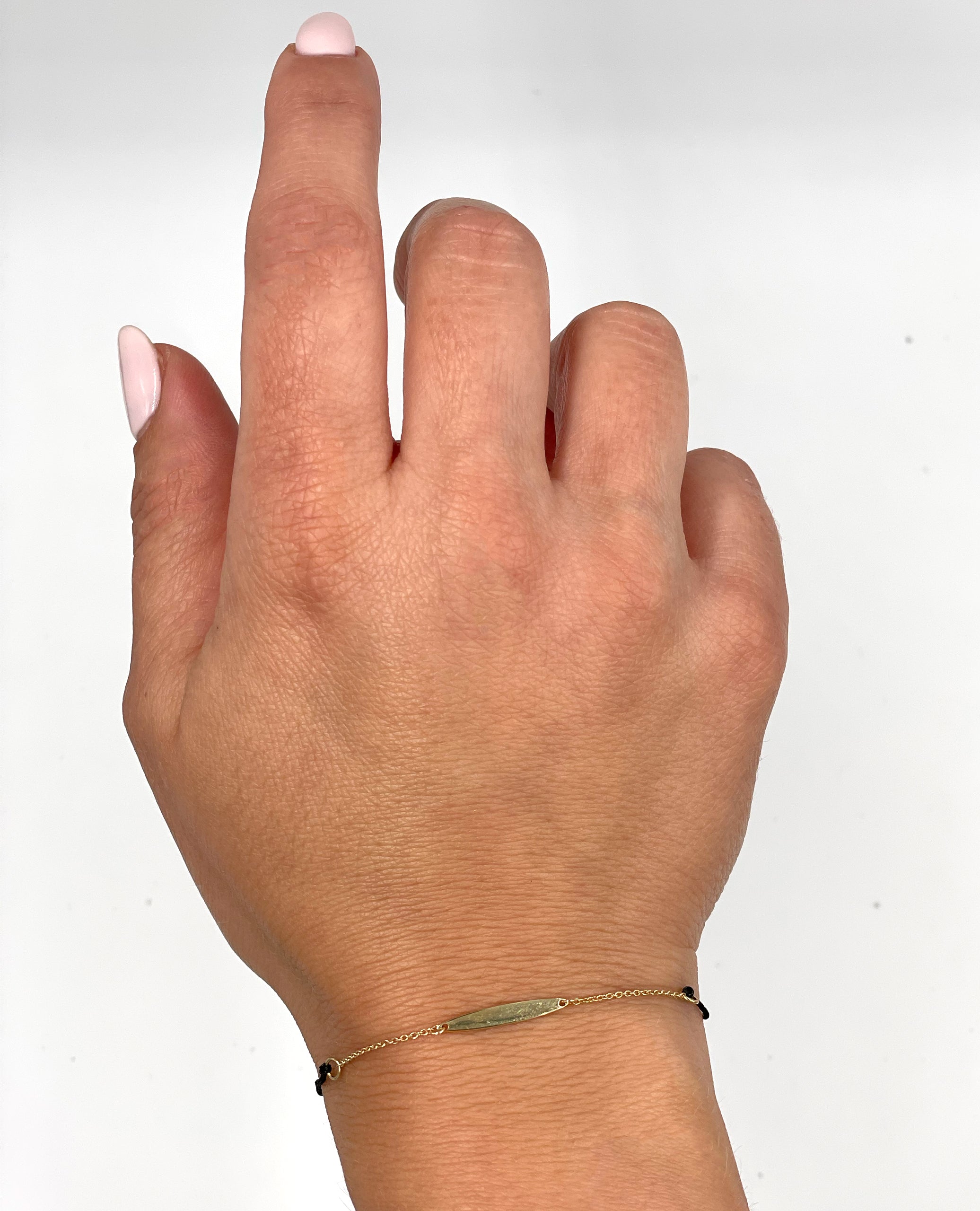 Meira T 14K Yellow Gold Bar & Black Chord Bracelet