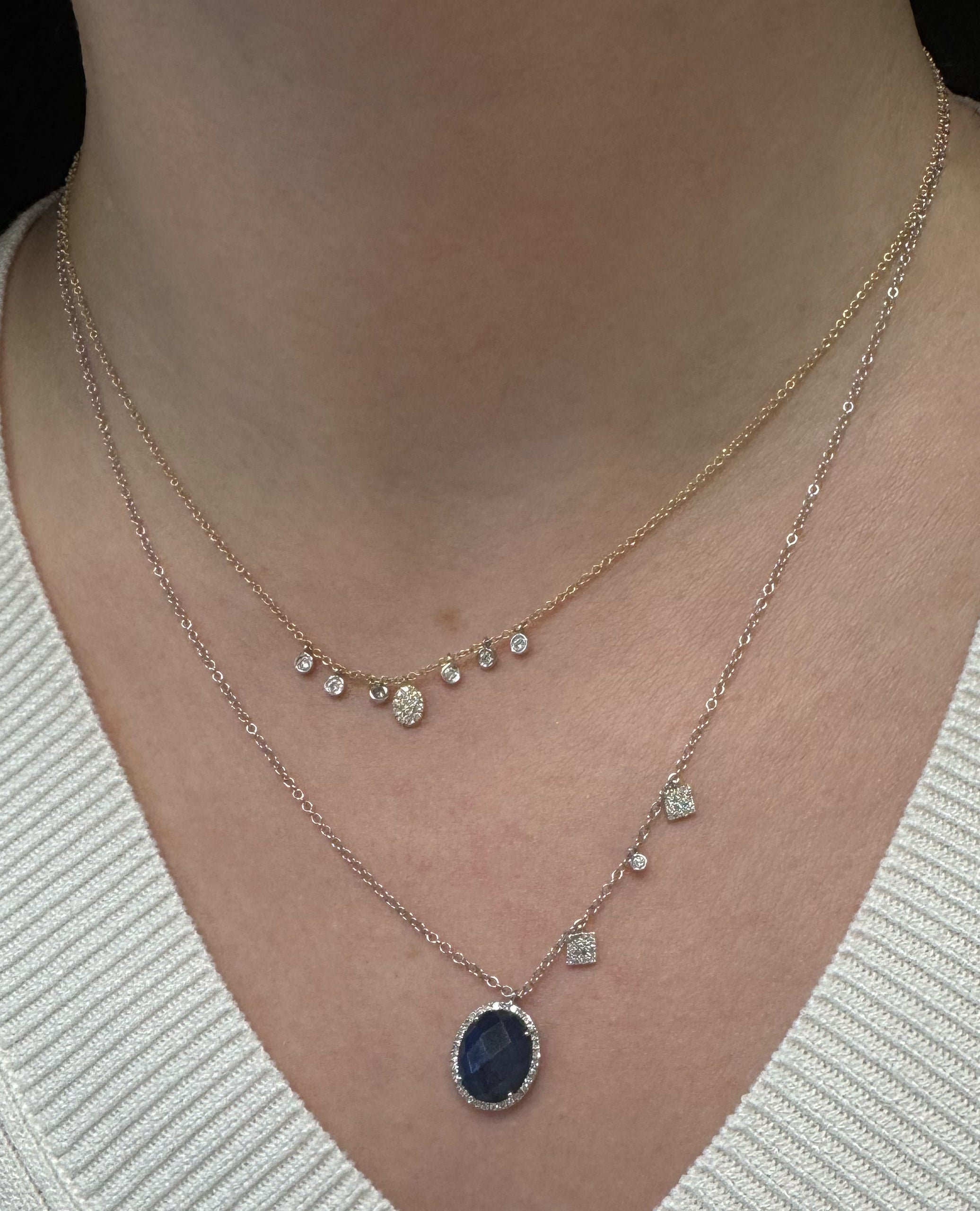 Meira T. 14K Two Tone Gold Charm Diamond Necklace