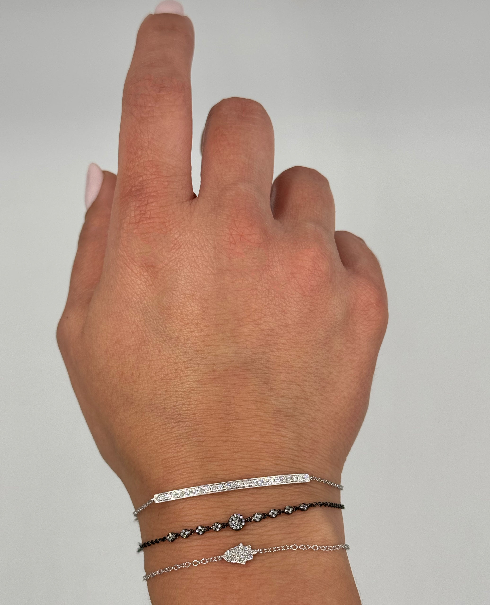 Meira T 1B7235 14K White Gold & Black Rhodium Plated Diamond Bracelet