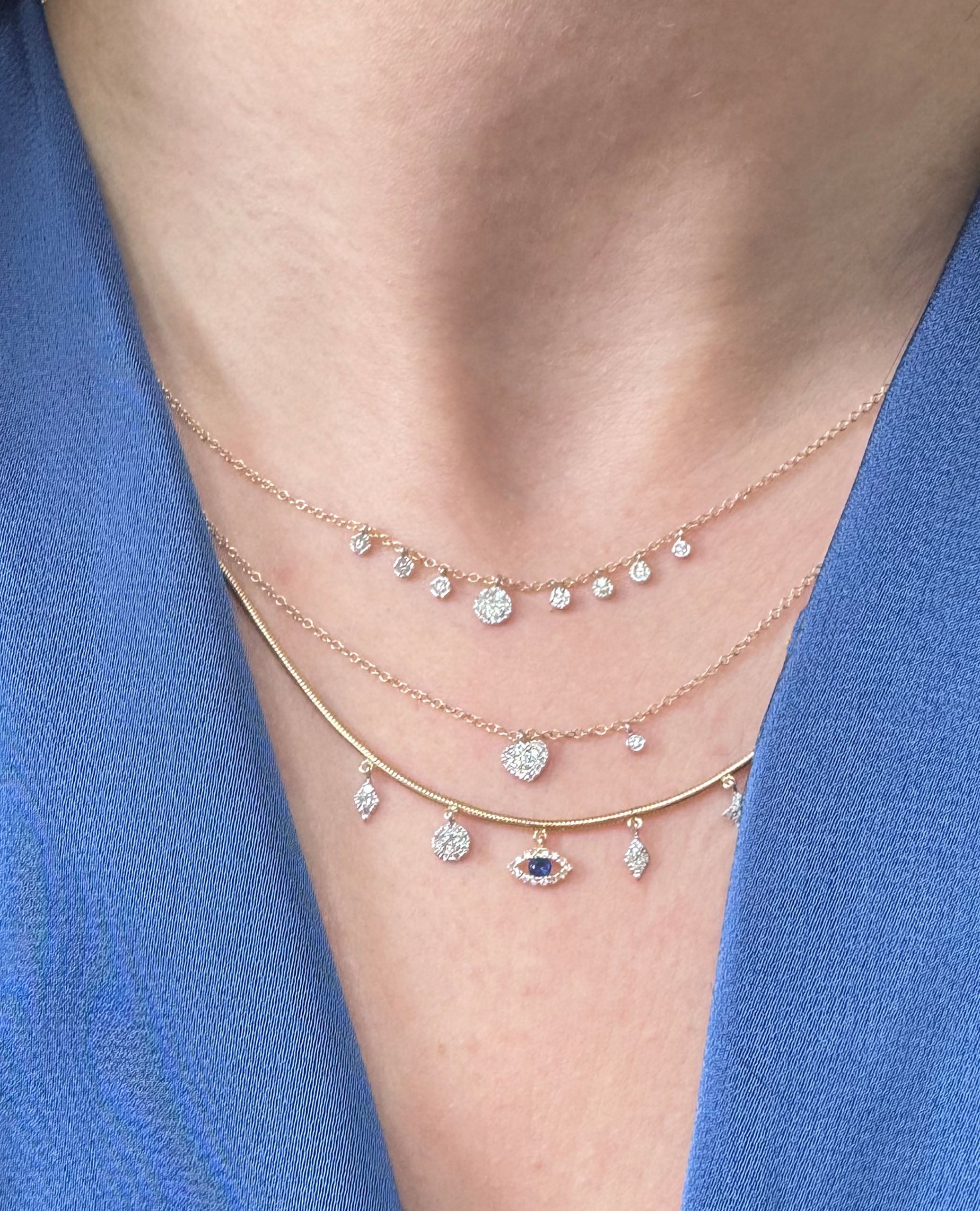 Meira T N15413/TY 14K Yellow Gold Evil Eye Necklace With Diamonds