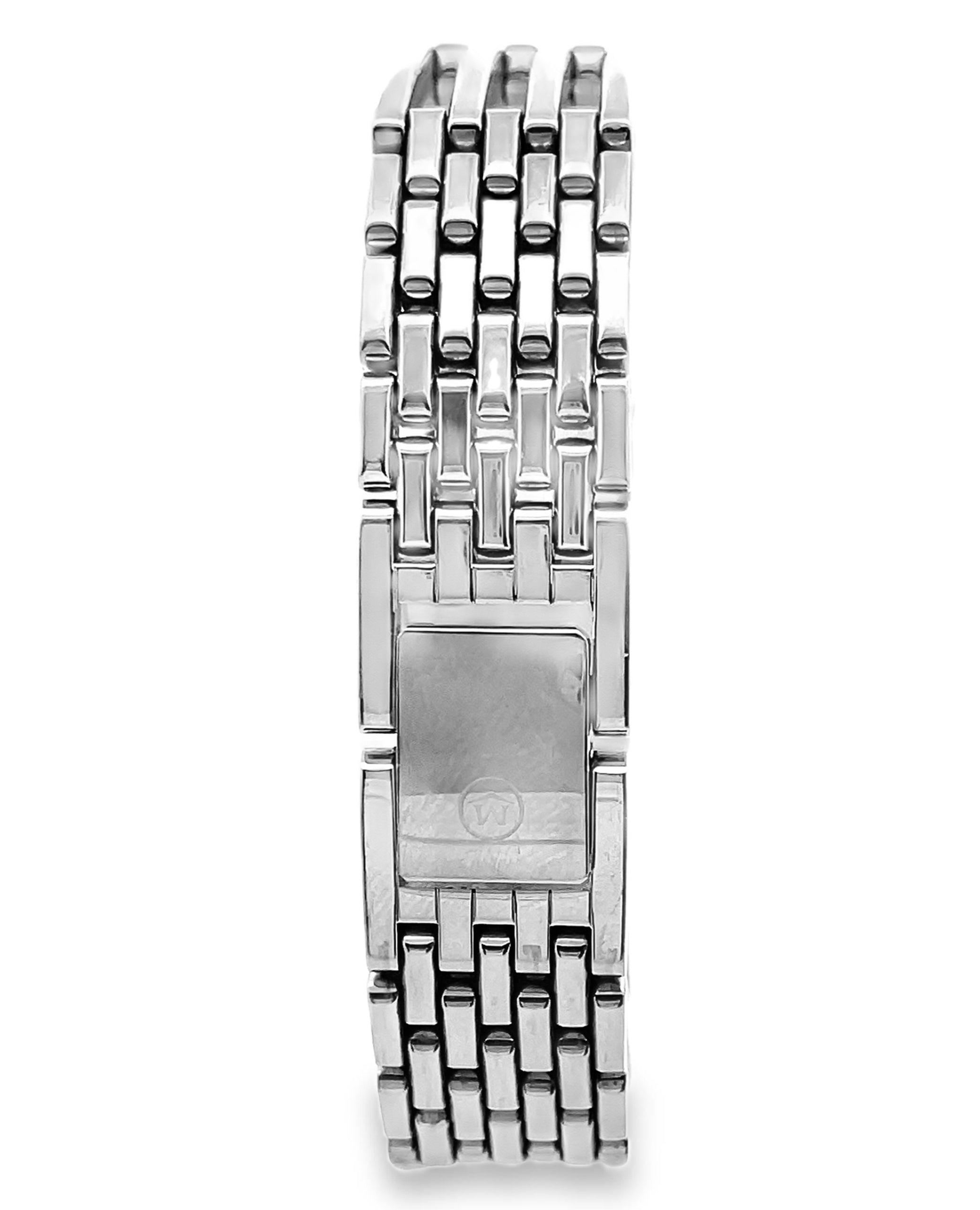 Pre-owned Movado Stainless Steel 20mm Black Dial with Stainless Steel Band