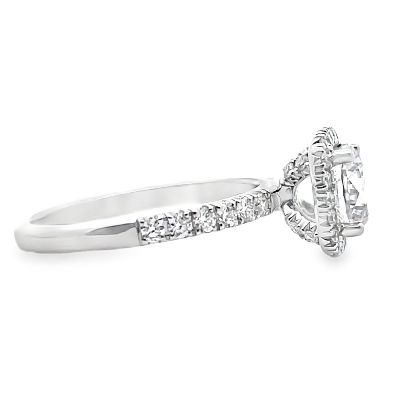 Simon G. MR2132 18K White Gold Engagement Ring Setting for 6.5 Millimeter Round Center Stone