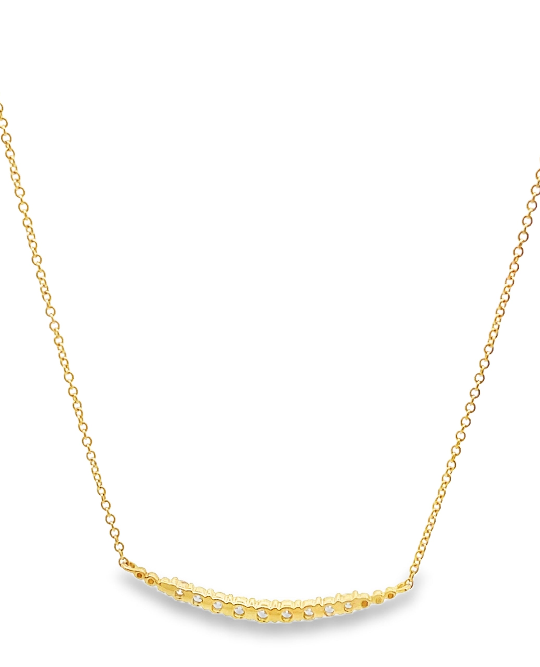 18K Yellow Gold Diamond Bar Necklace