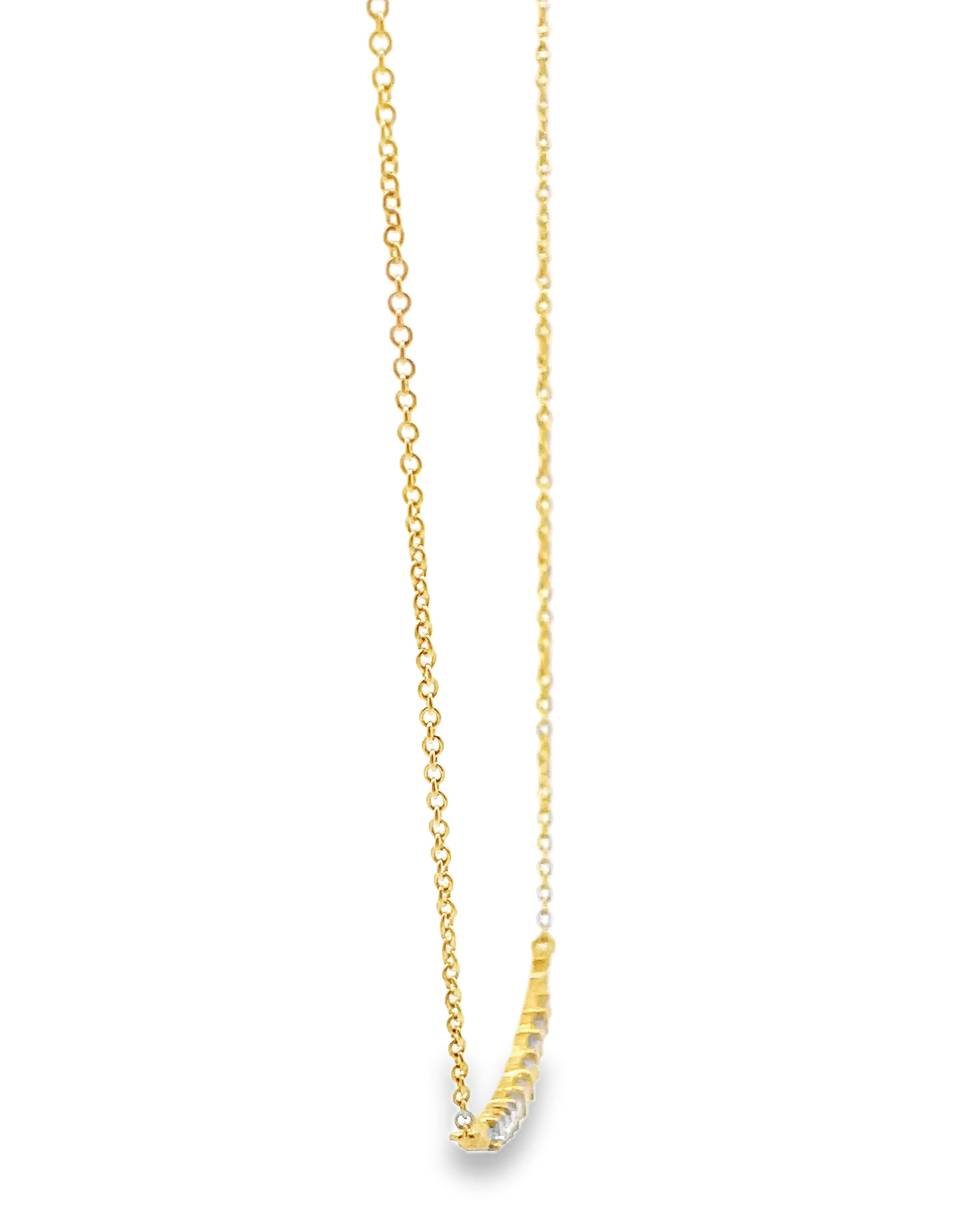 18K Yellow Gold Diamond Bar Necklace