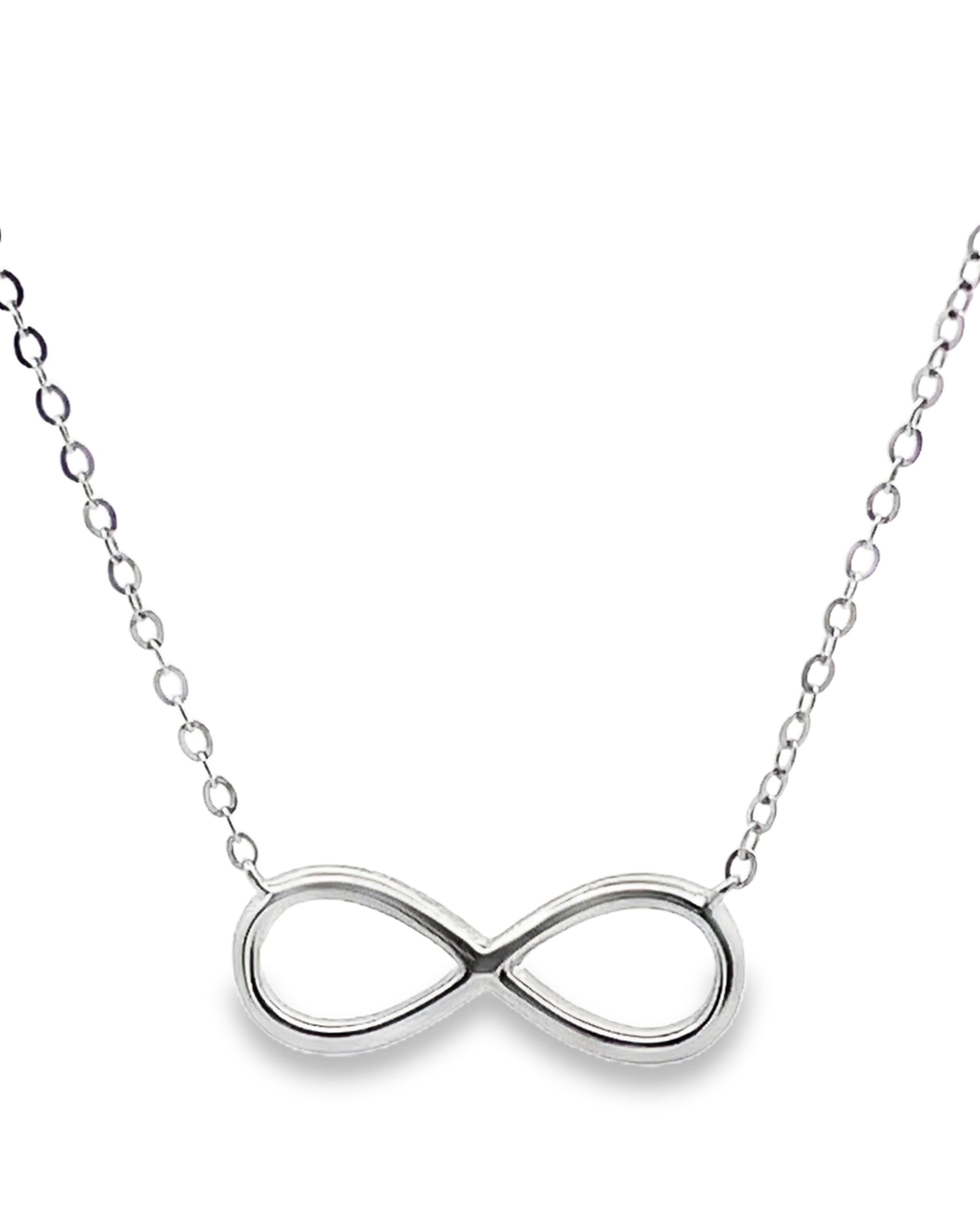 14K White Gold 0.11 Carat Diamond Infinity Necklace