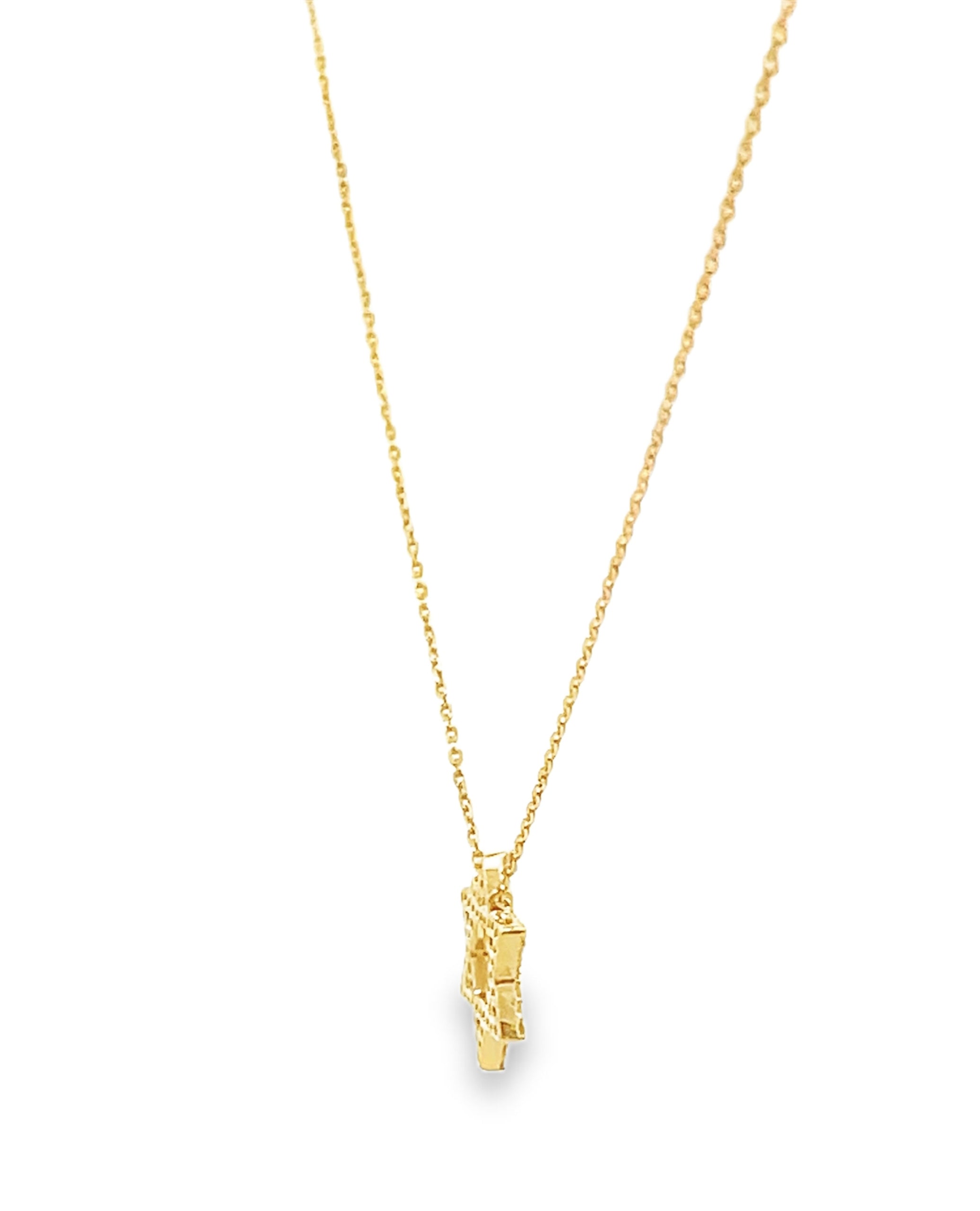 18K Yellow Gold Star of David Necklace